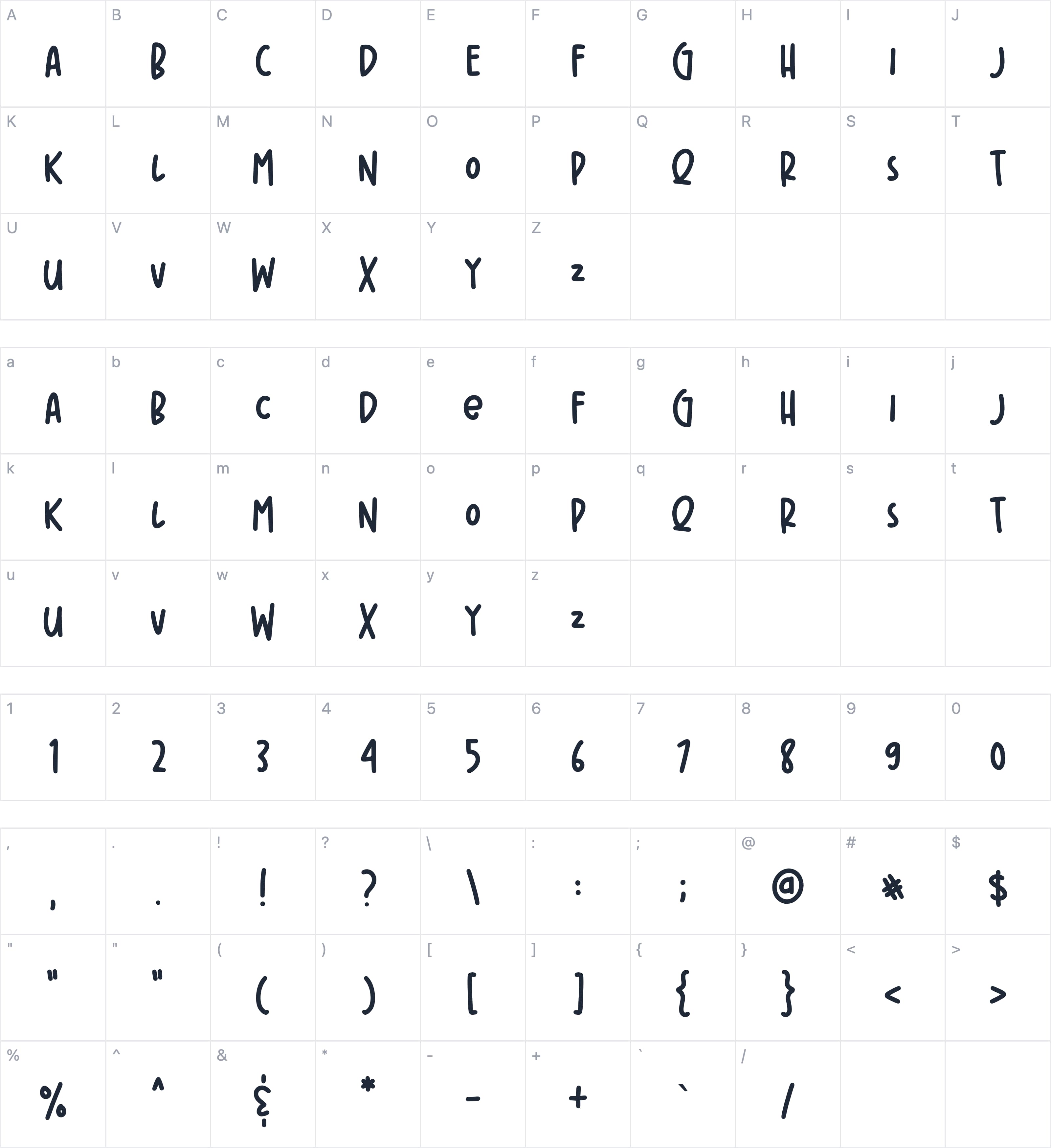 Brownist字符映射图