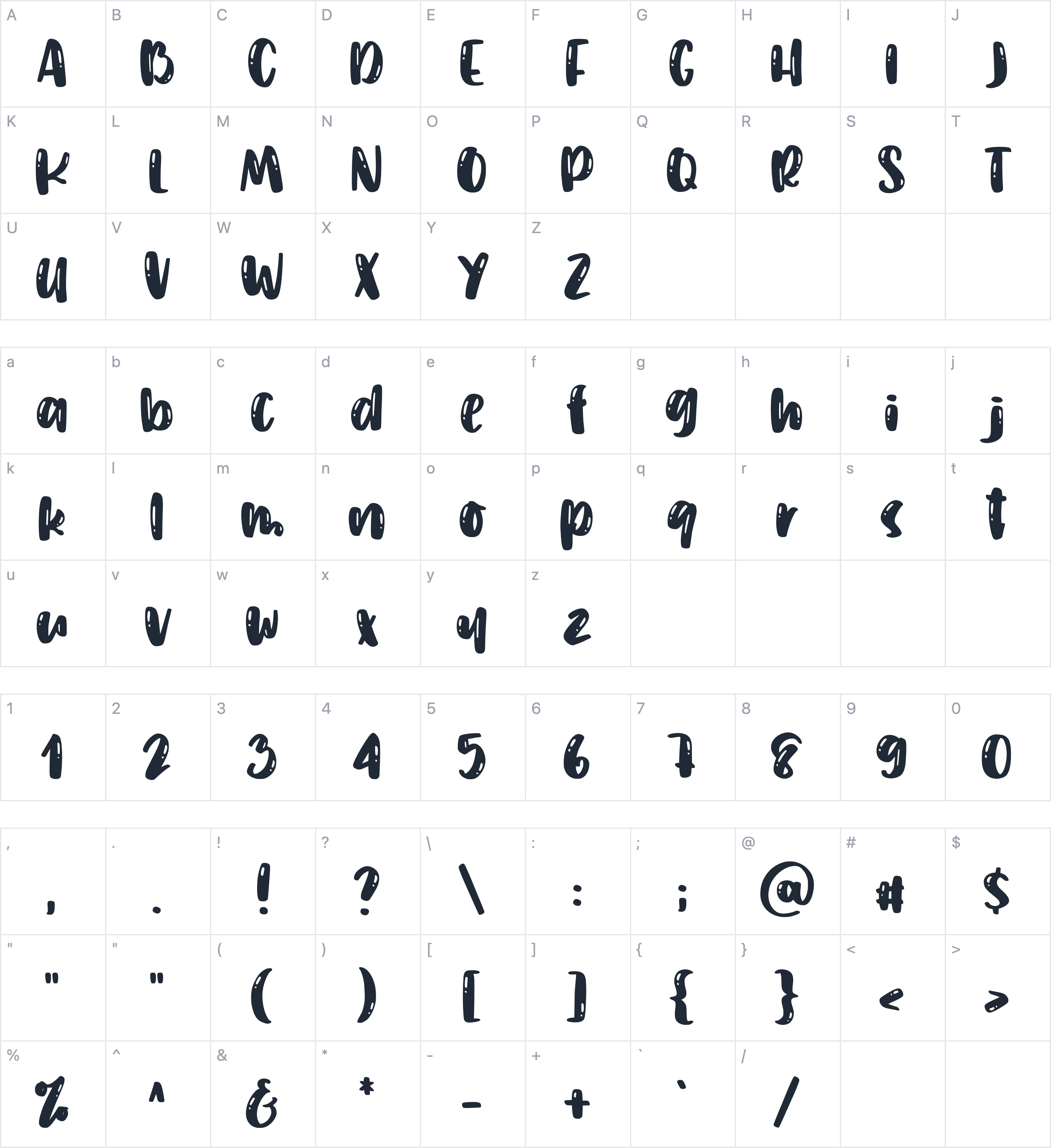 Humble boys字符映射图