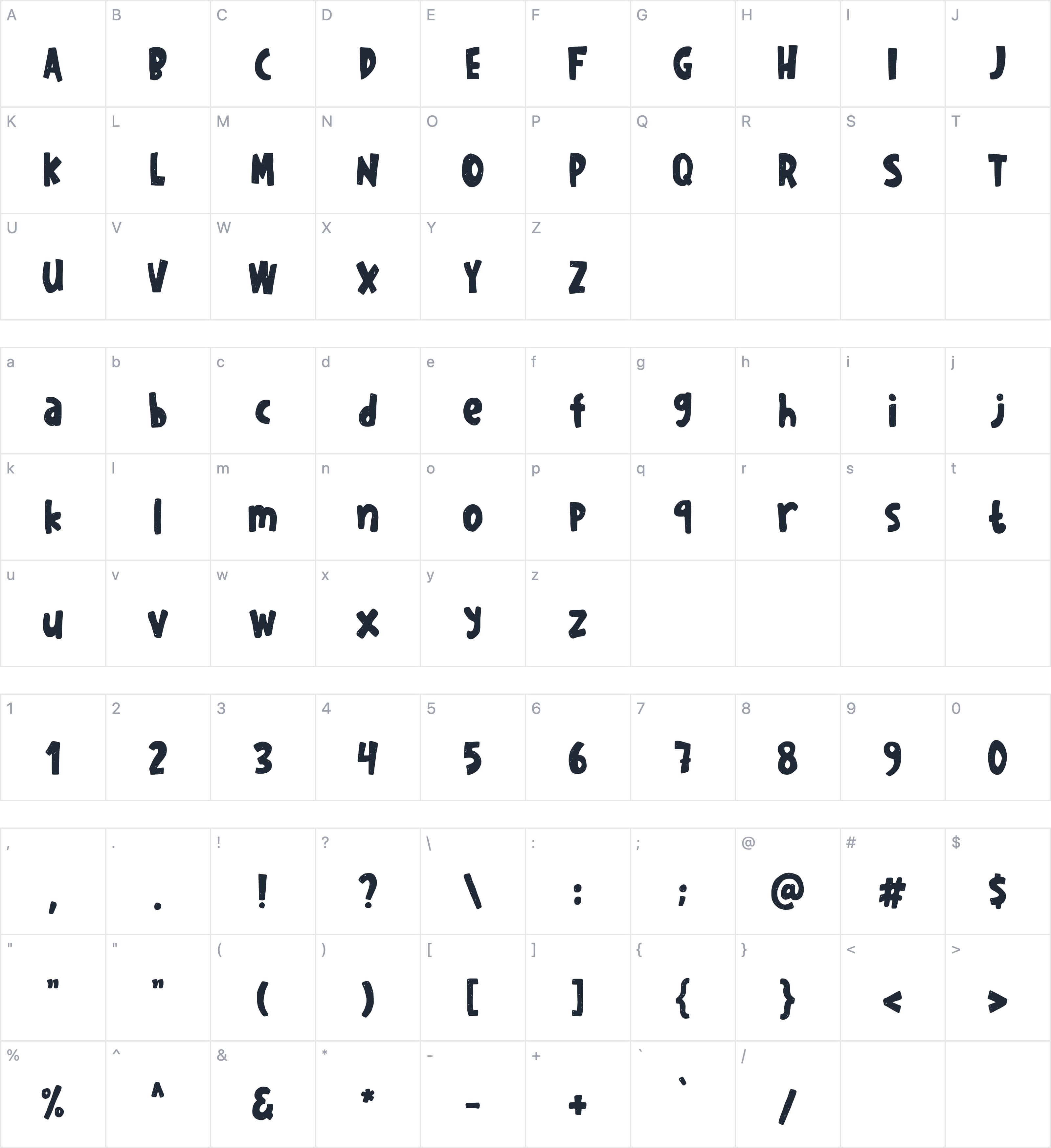 sketchy in snow字符映射图