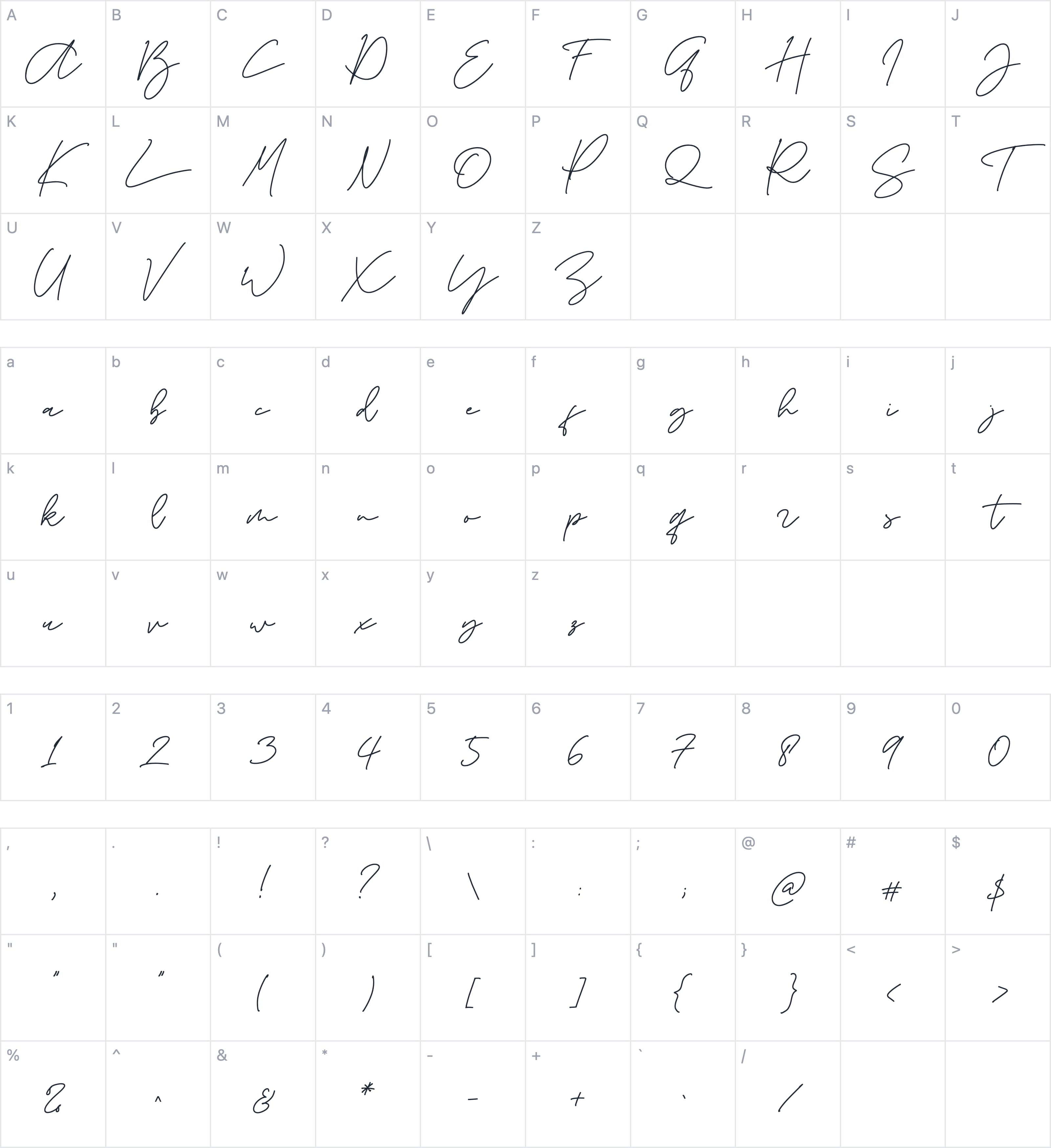 La storia字符映射图