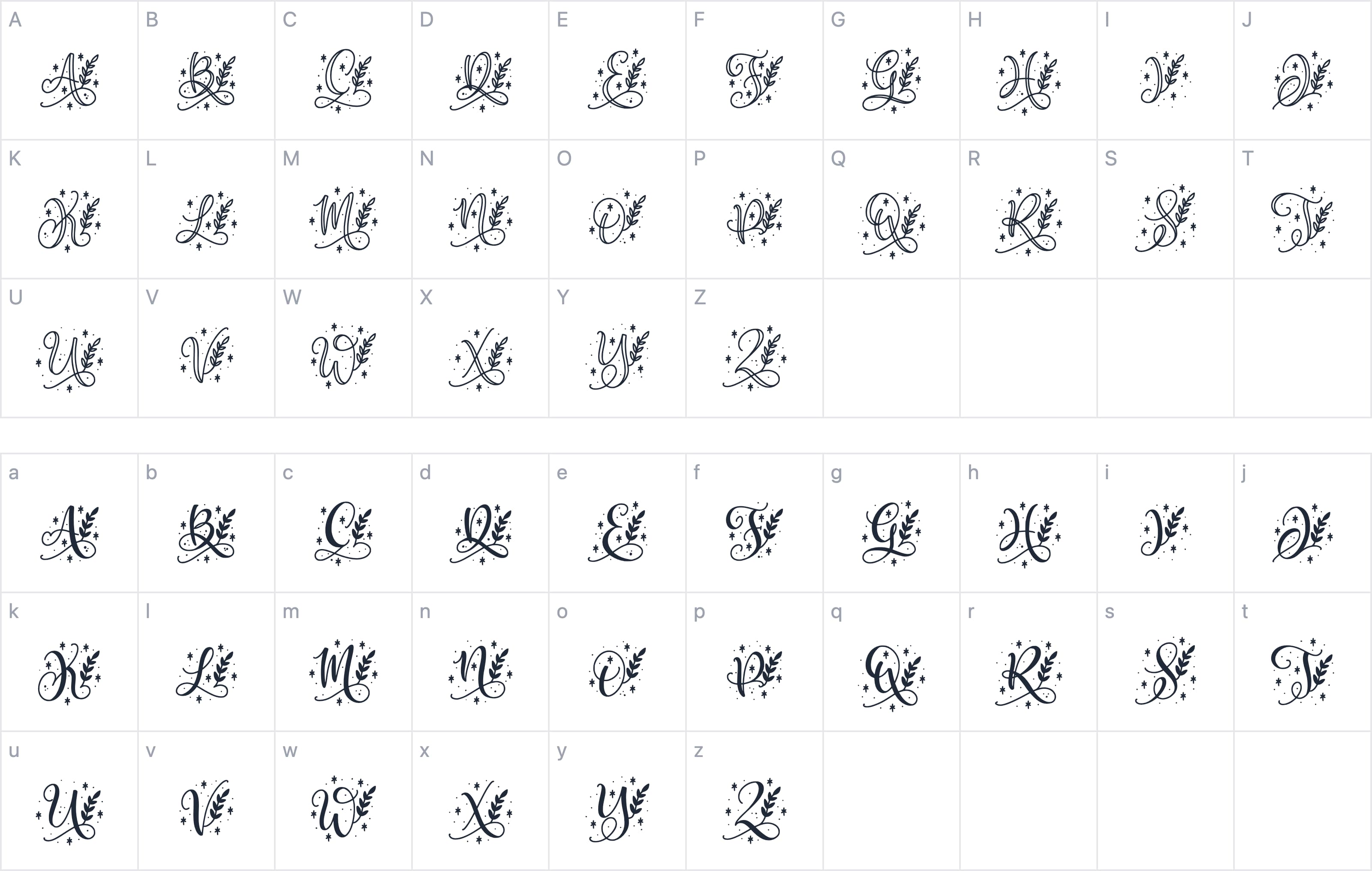 Quinn Monogram字符映射图