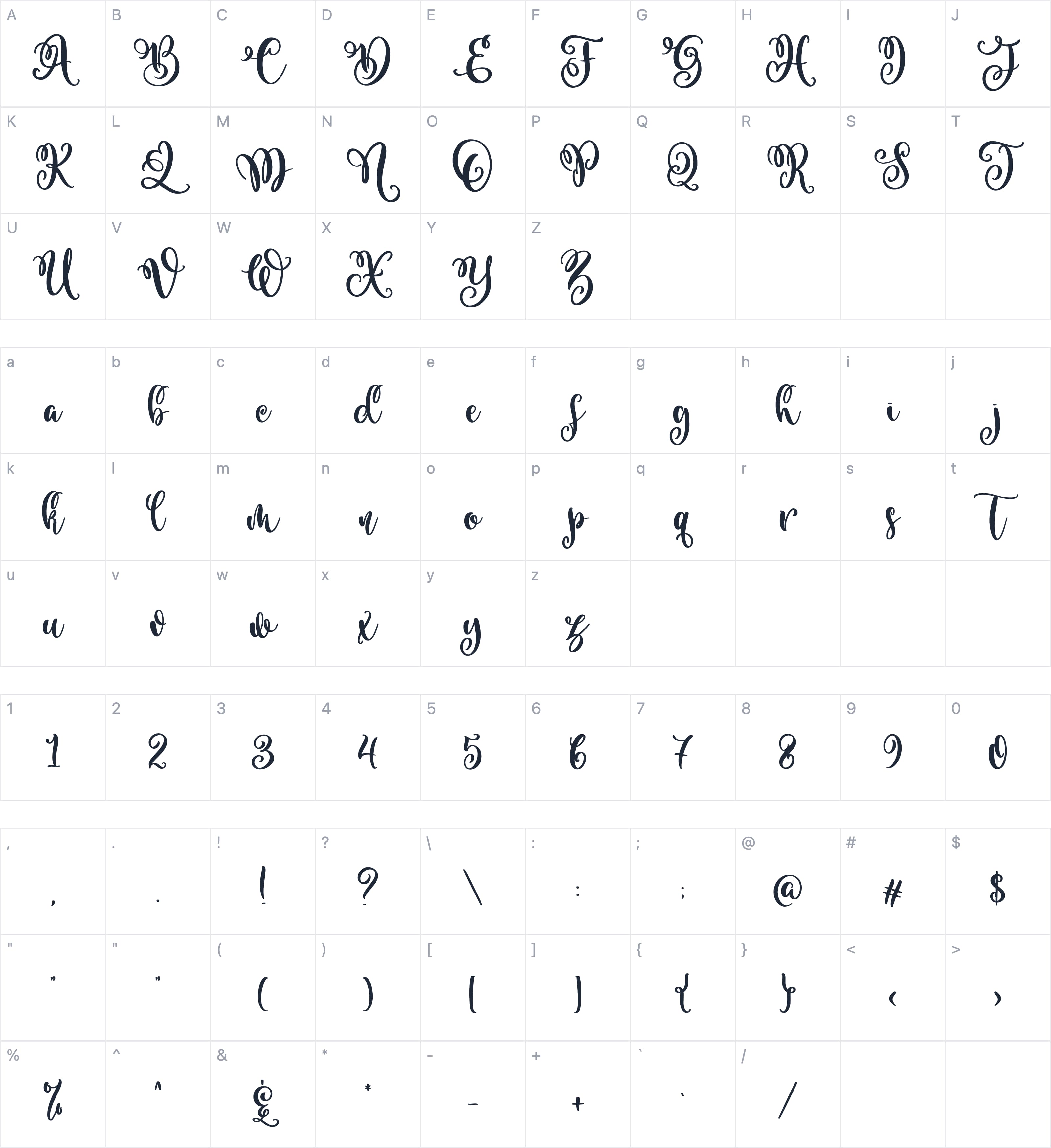 Baby Amber字符映射图