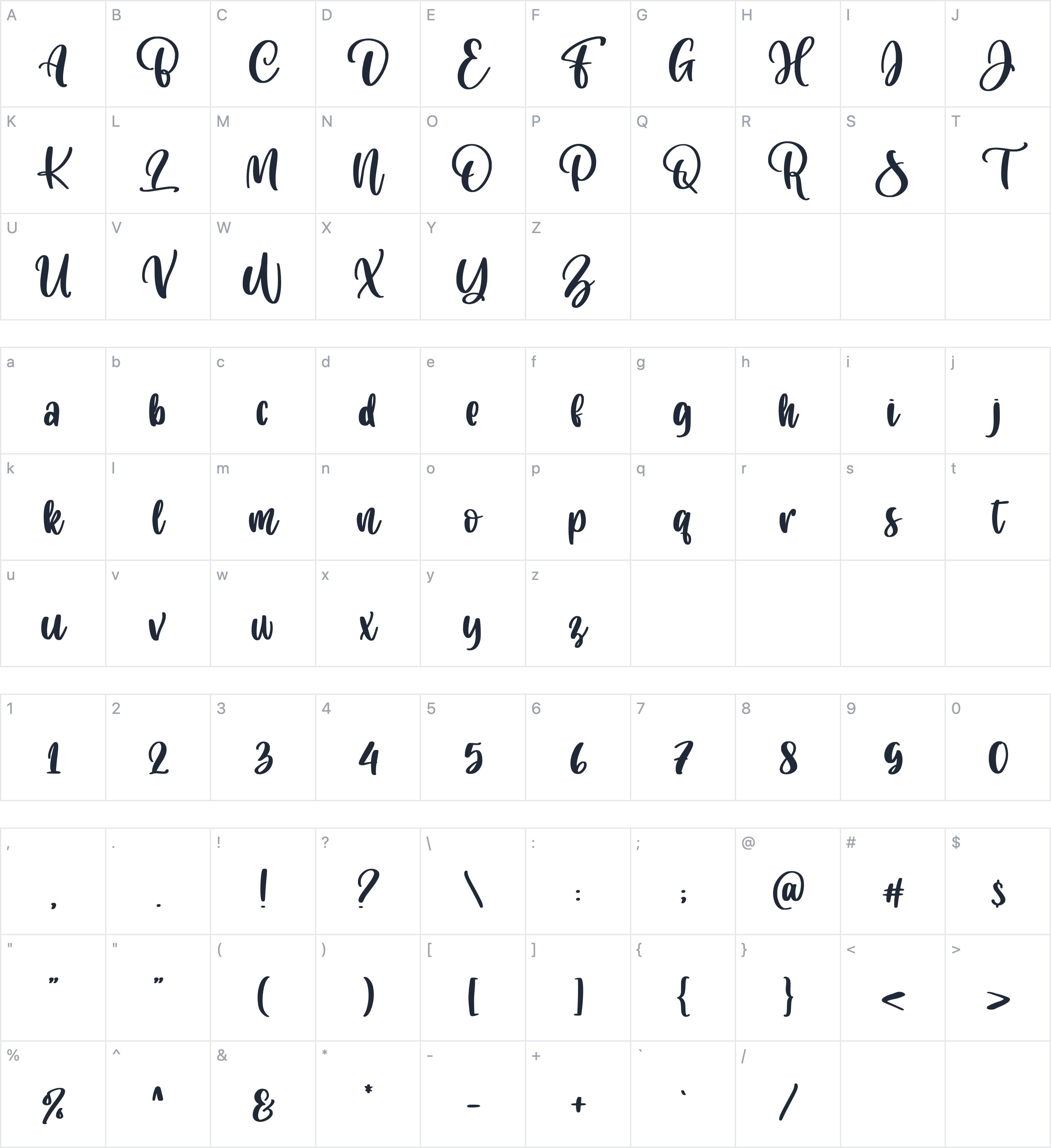 Cuteness Persimmon字符映射图