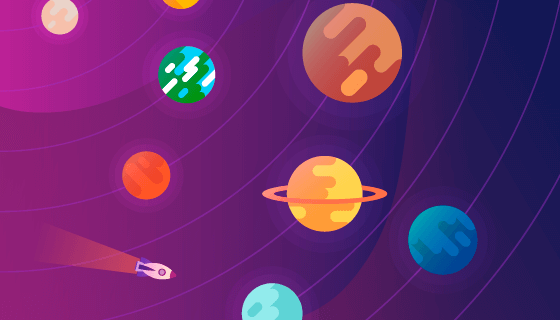 多彩的太阳系矢量素材(EPS/AI)