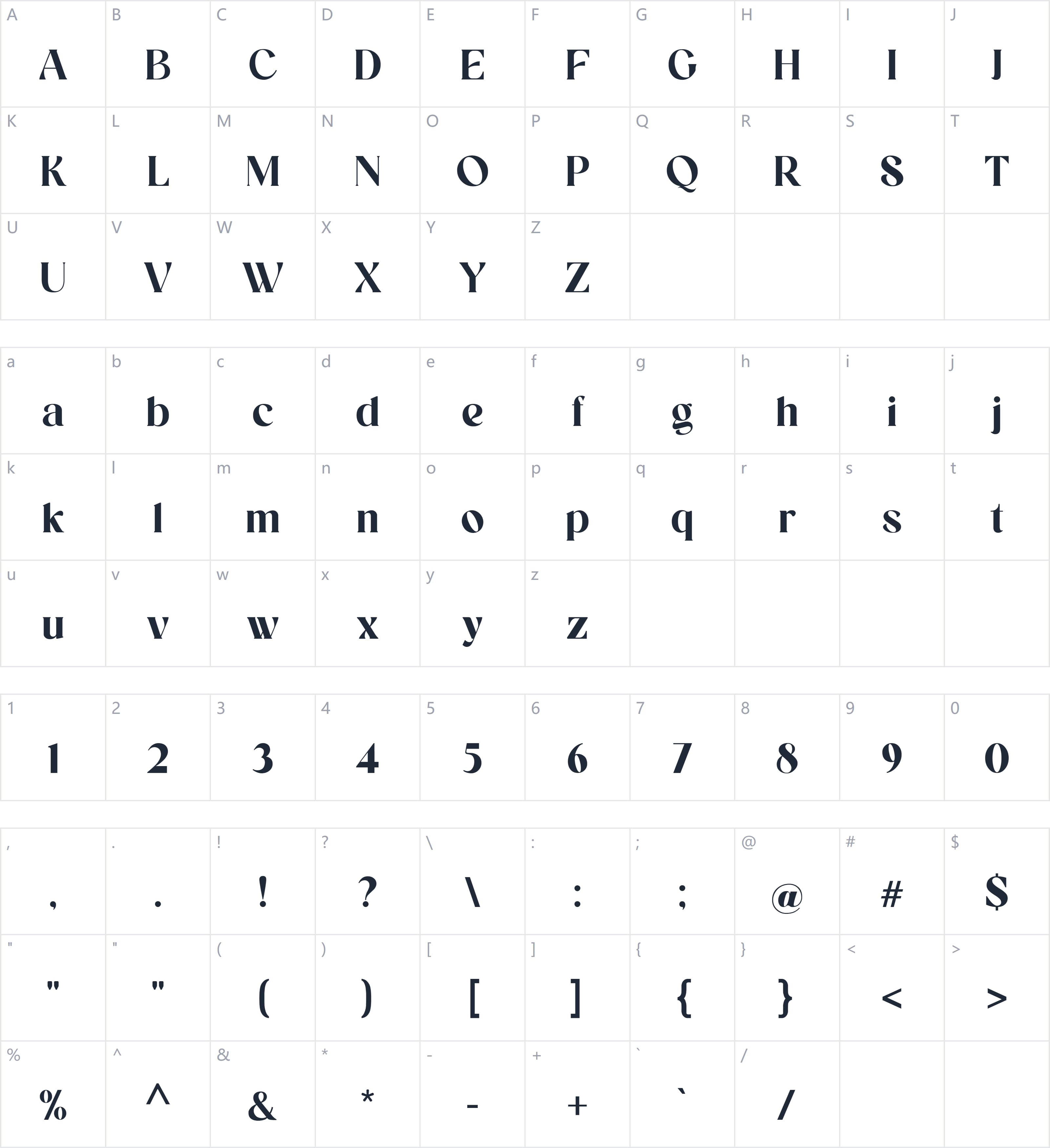 Meditative字符映射图