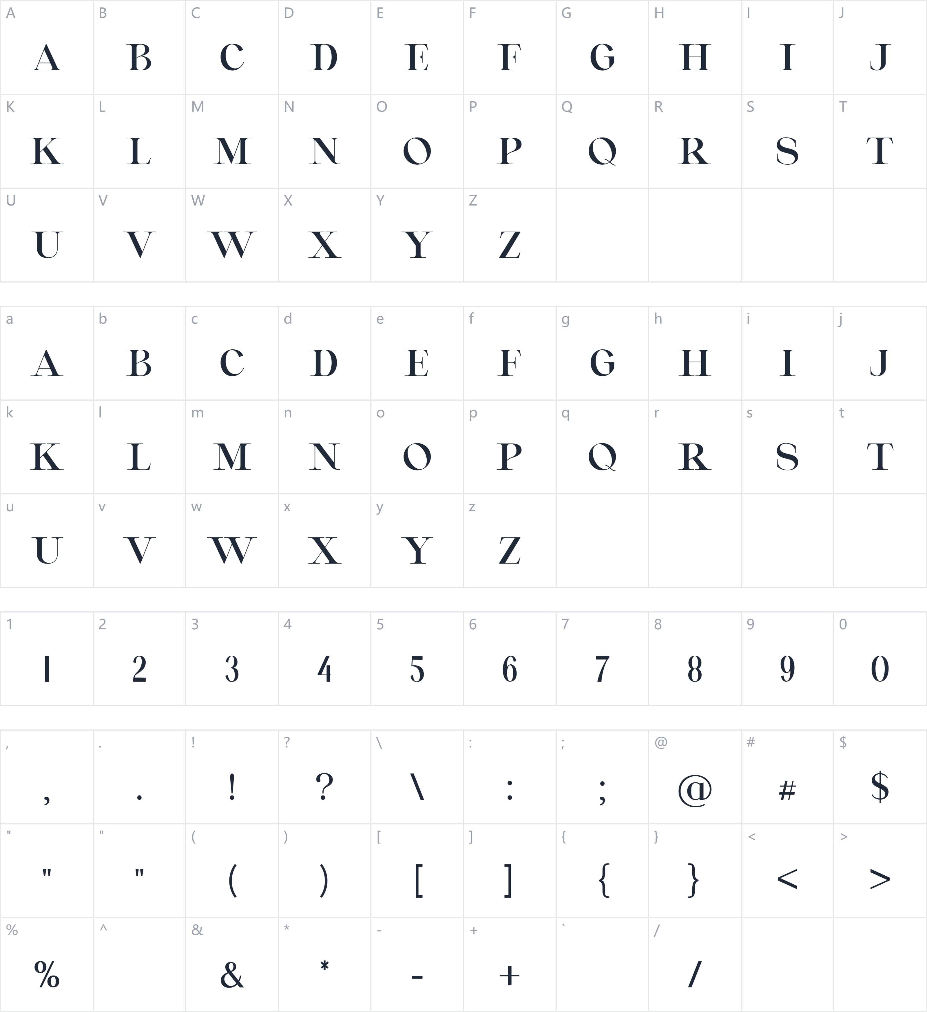 Montvolca字符映射图