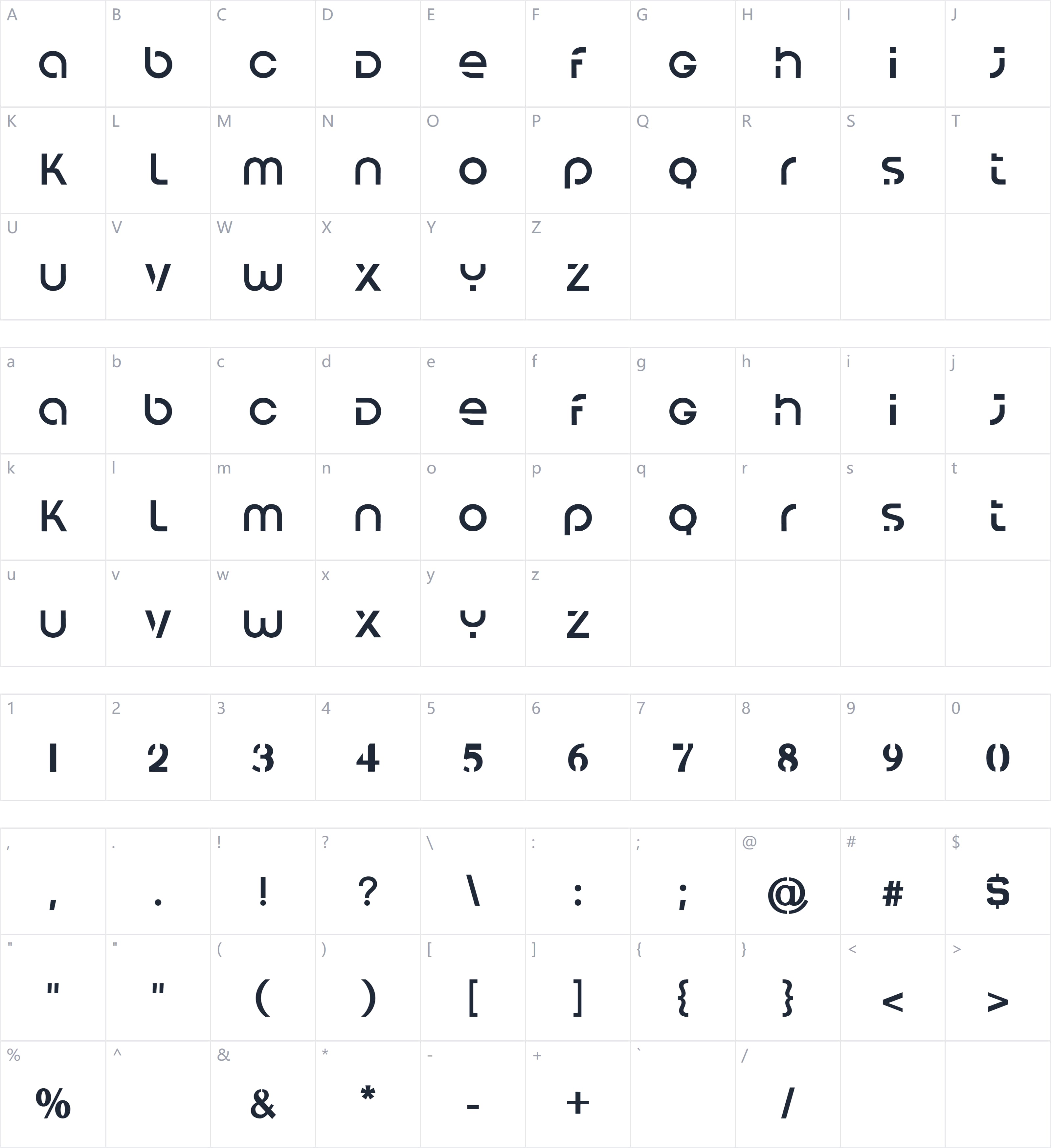 Pure Mechanic字符映射图