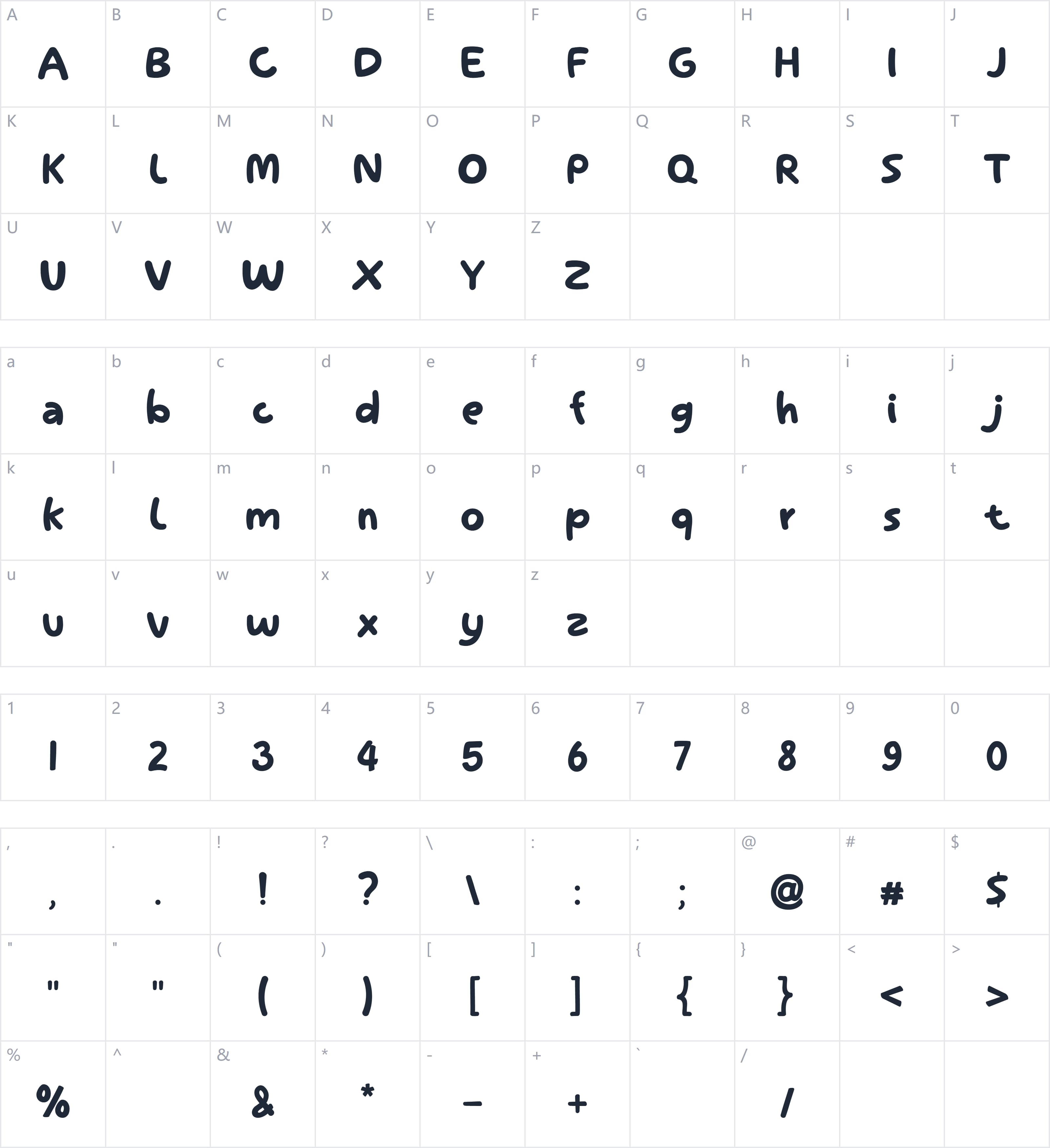 Kinder Child字符映射图