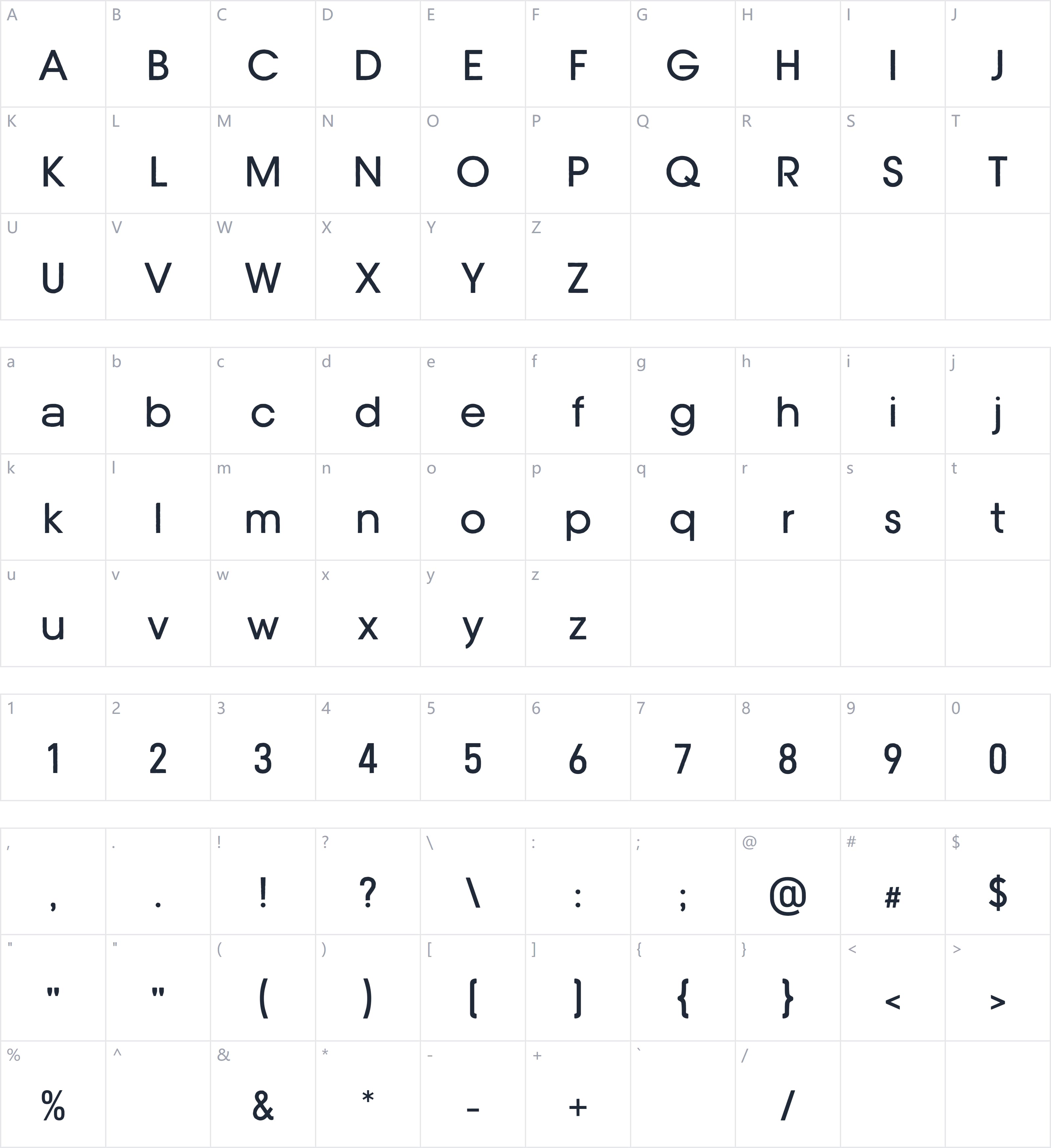 Avoidance Genevra字符映射图