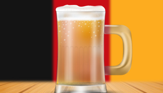 逼真的啤酒设计啤酒节矢量素材(EPS/AI)