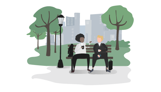 长椅上交谈的商务人士矢量素材(EPS/AI/PNG)