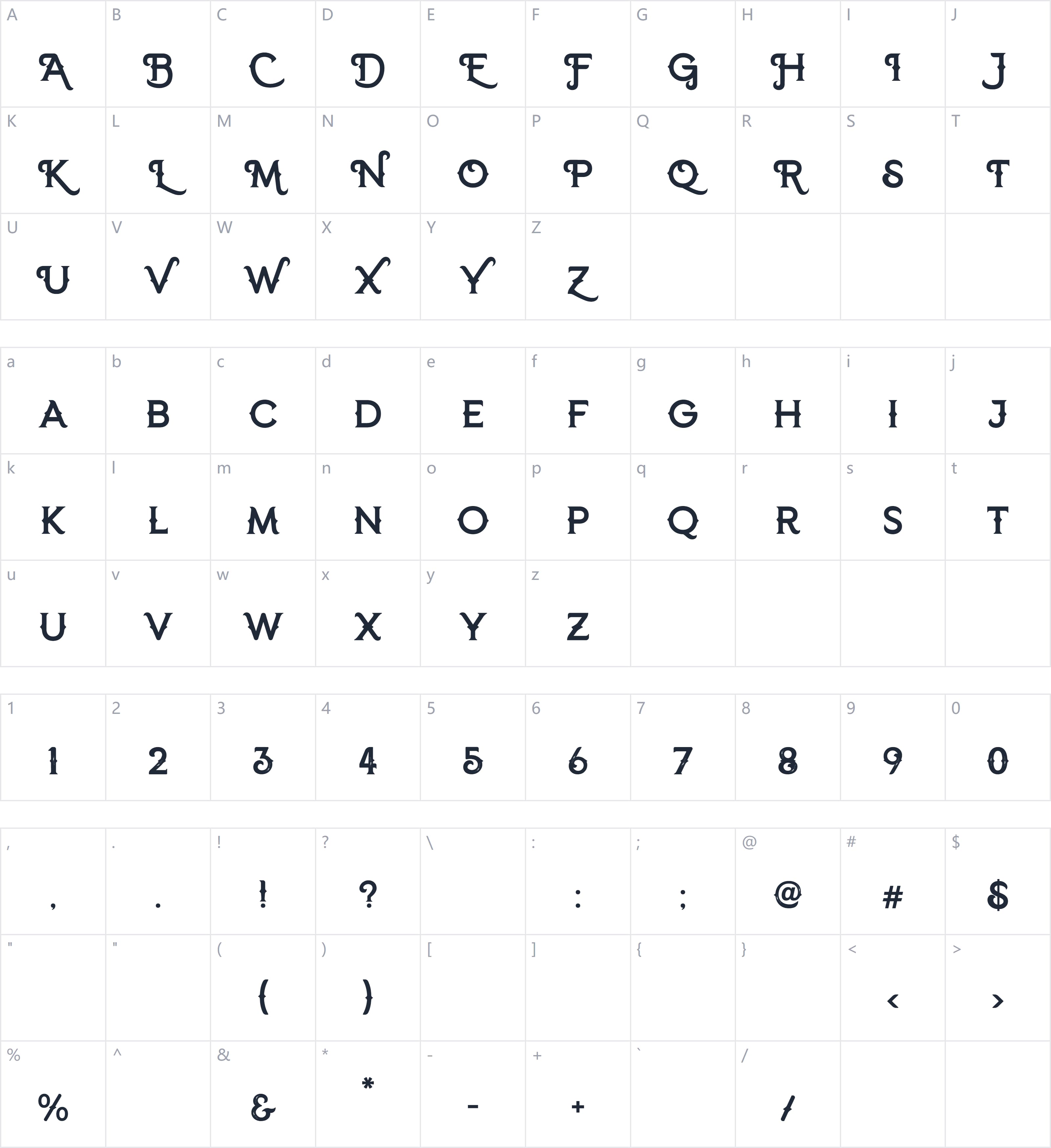 Dream Quacker字符映射图