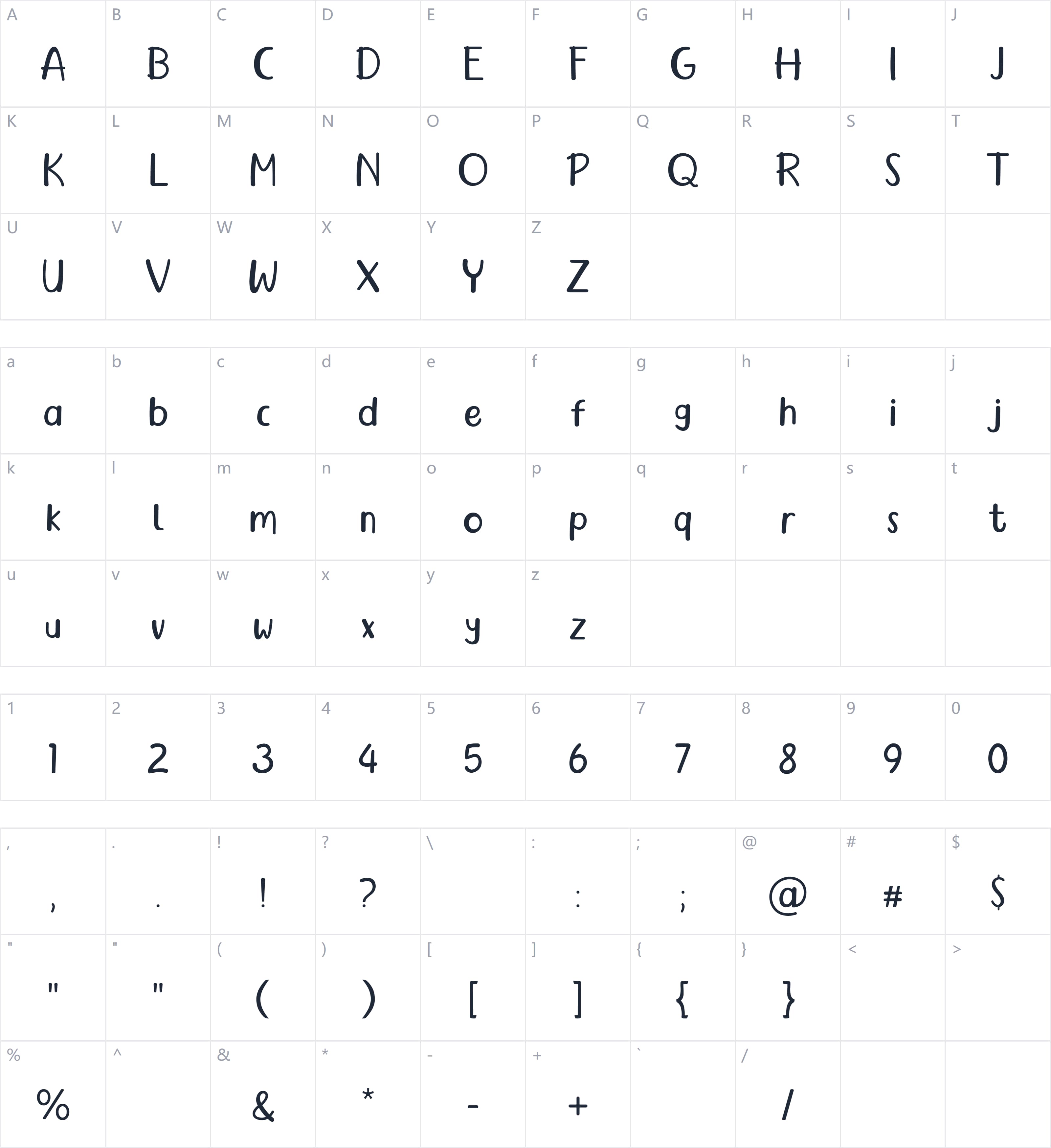 Child Babita字符映射图