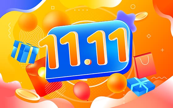 电商双十一购物促销背景矢量素材(EPS)
