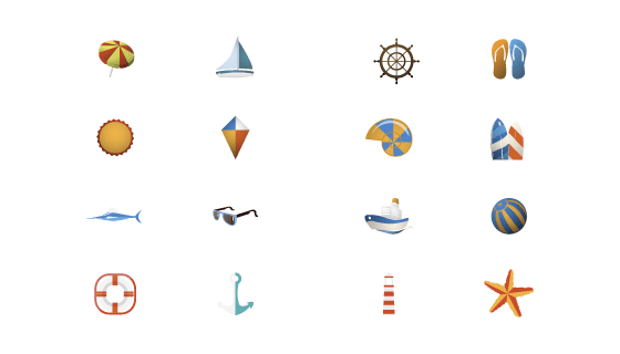 夏季元素图标矢量素材(EPS)