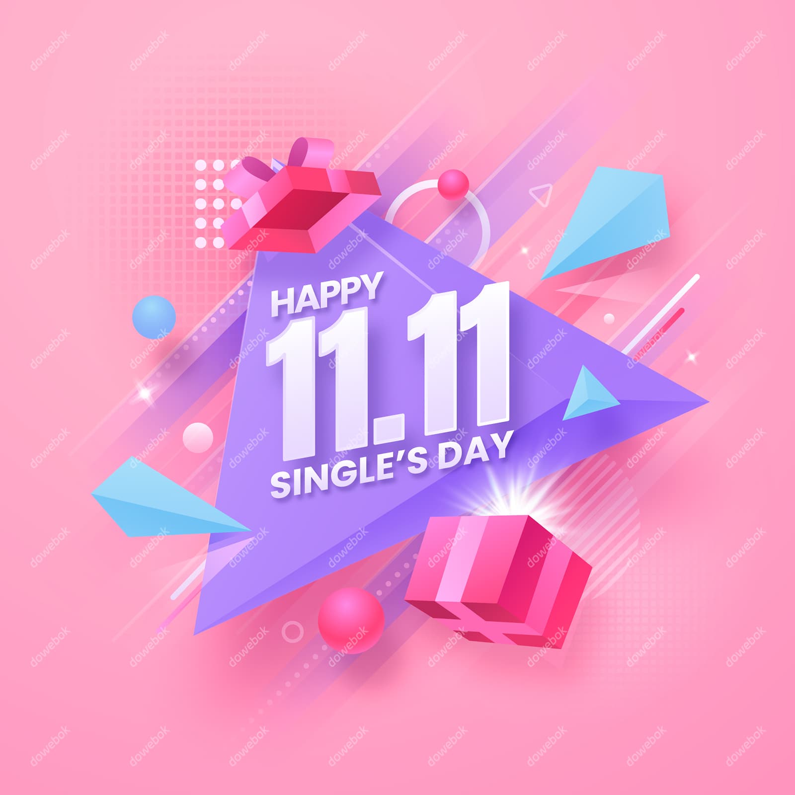 电商双十一购物促销背景矢量素材(AI/EPS)