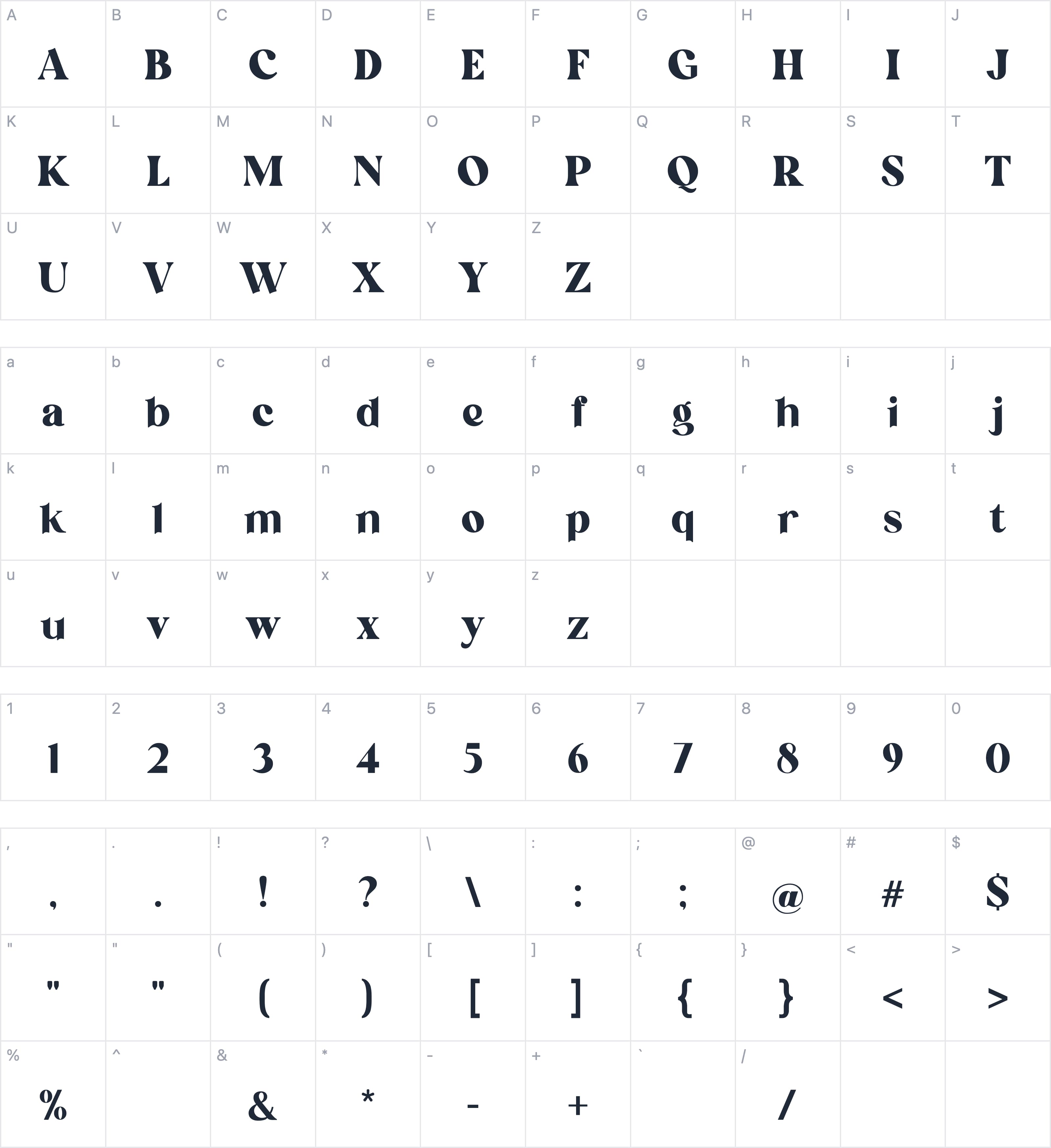 Micklest字符映射图