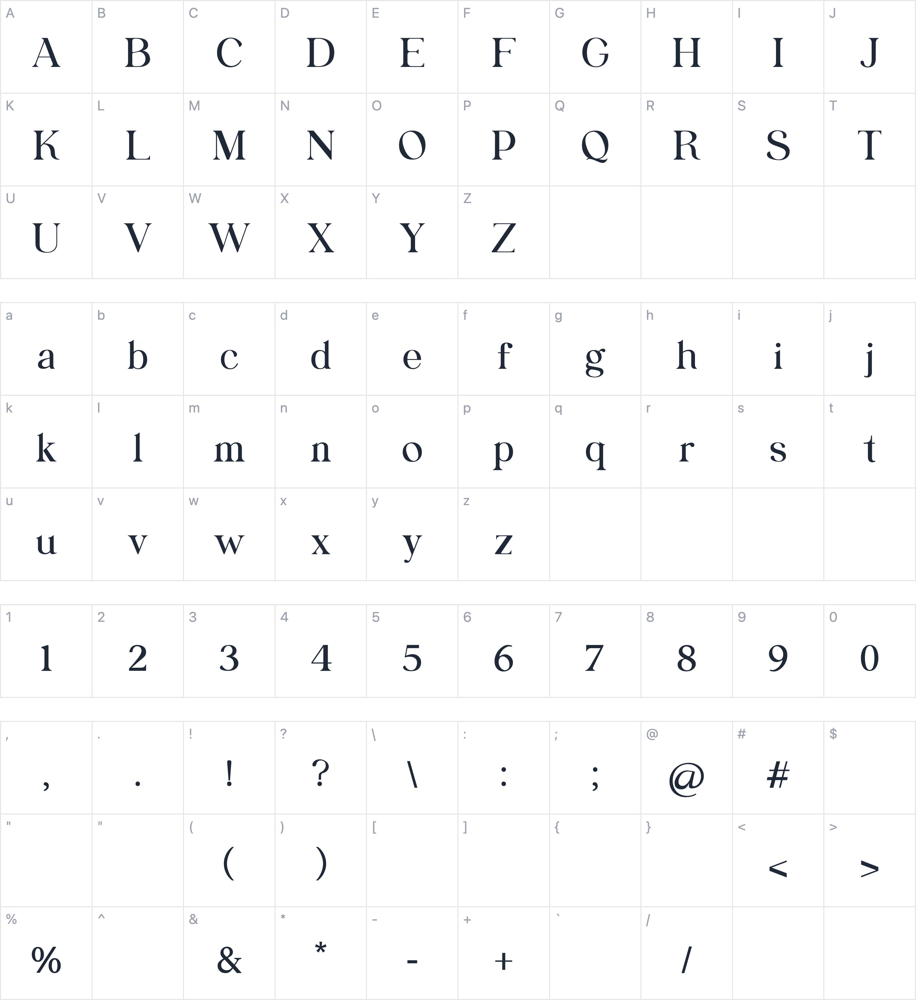 Fraternite字符映射图