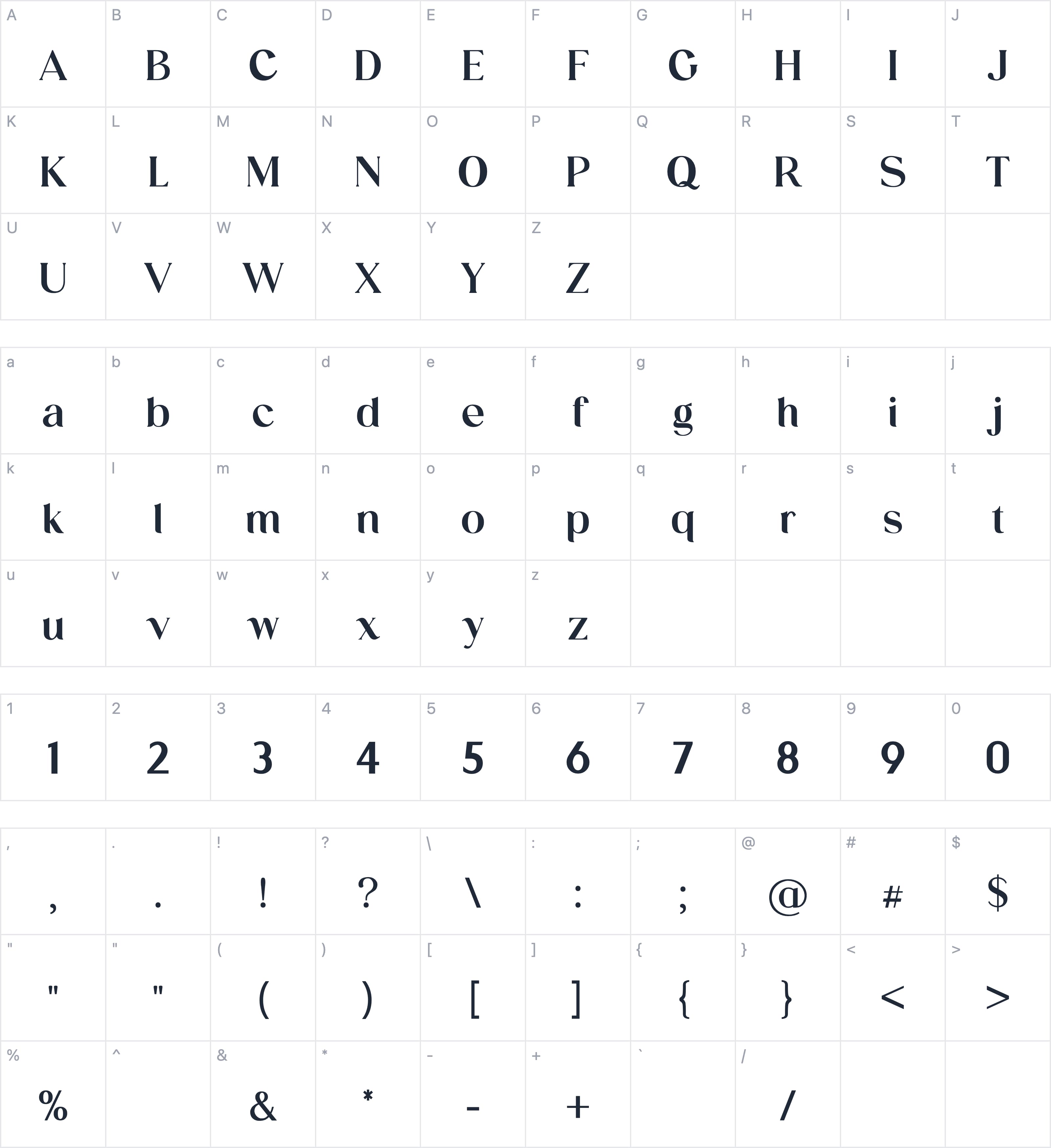 Voigante Display字符映射图