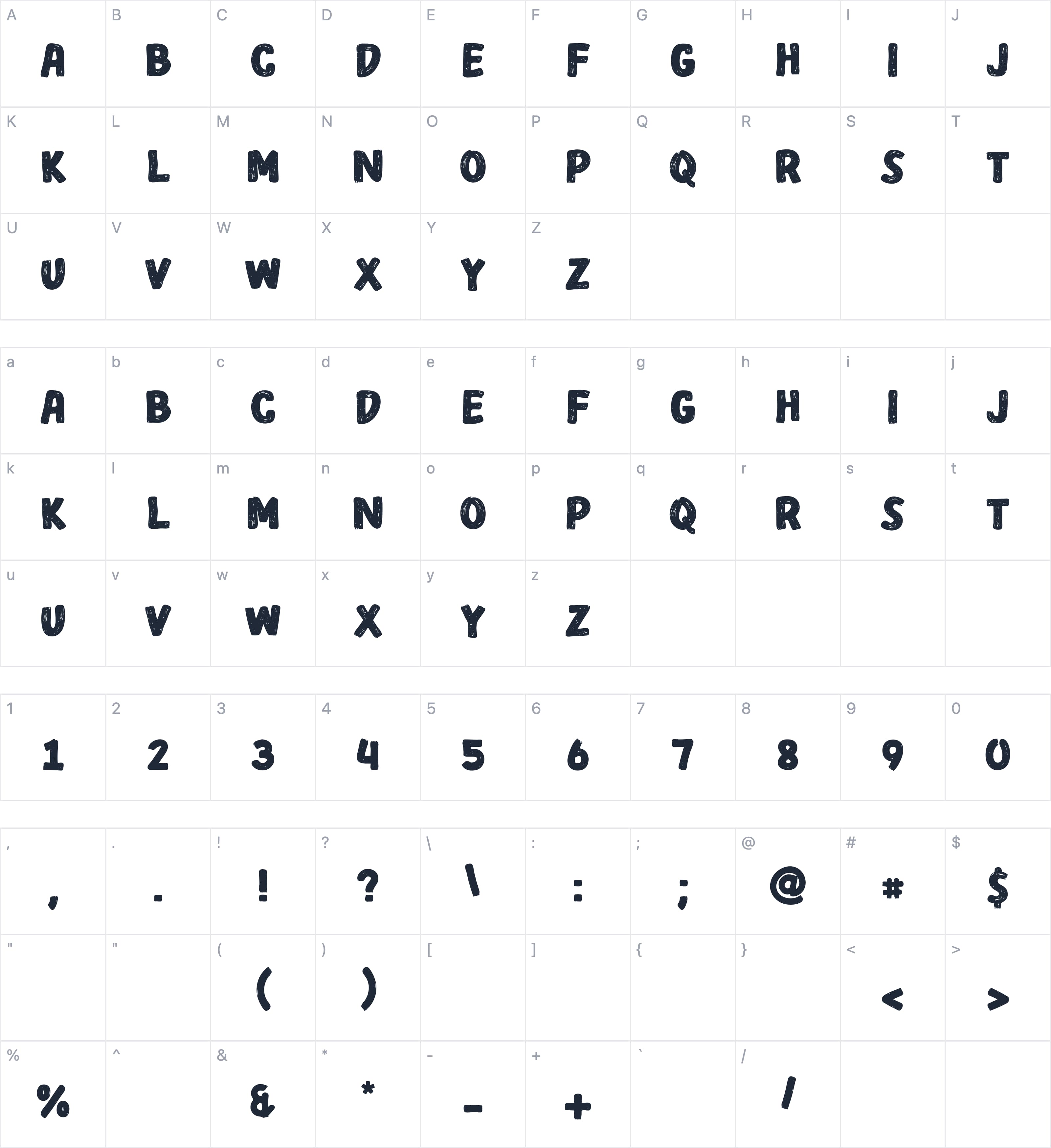 Beachworks字符映射图