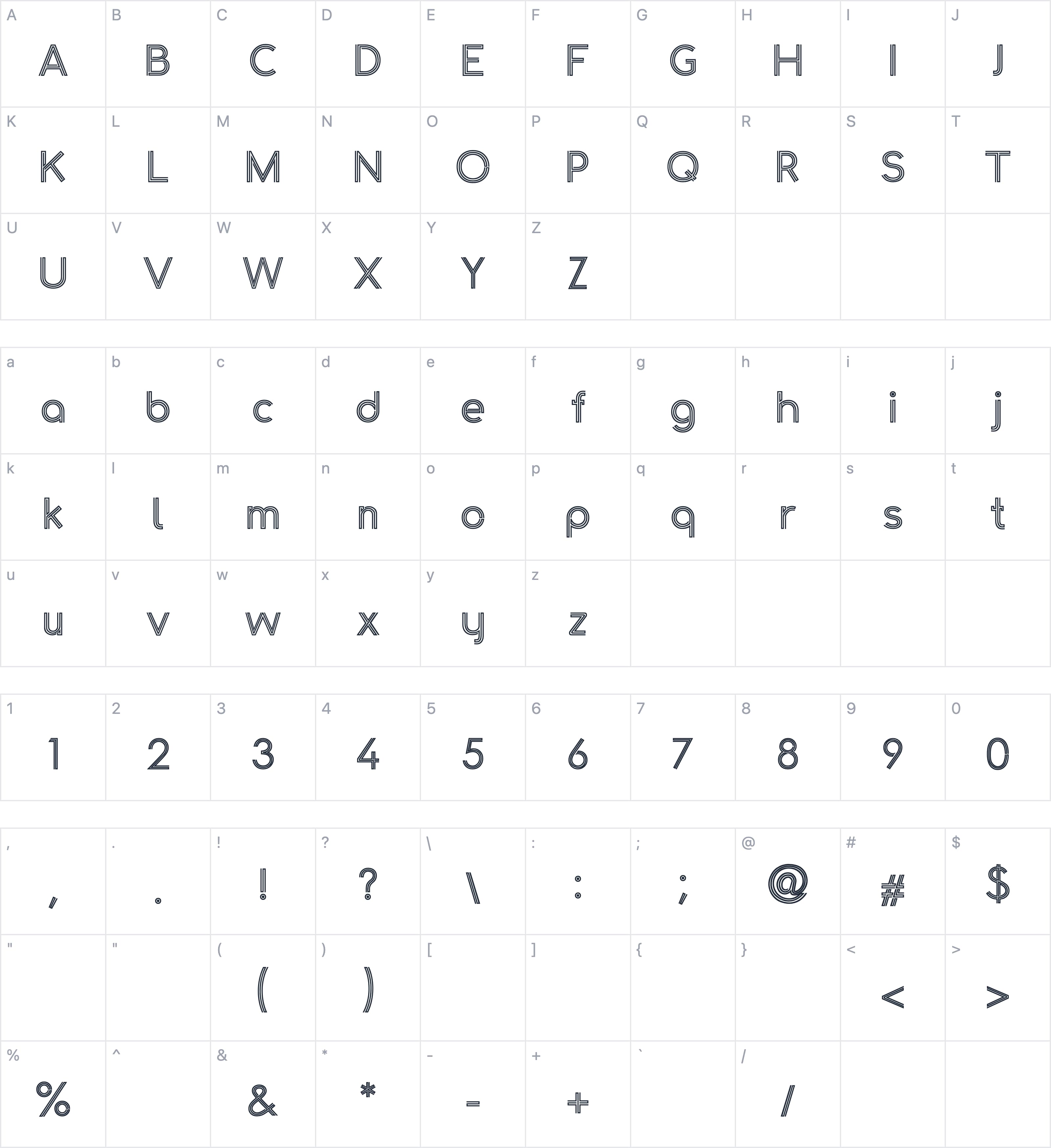 Golden Arrow字符映射图