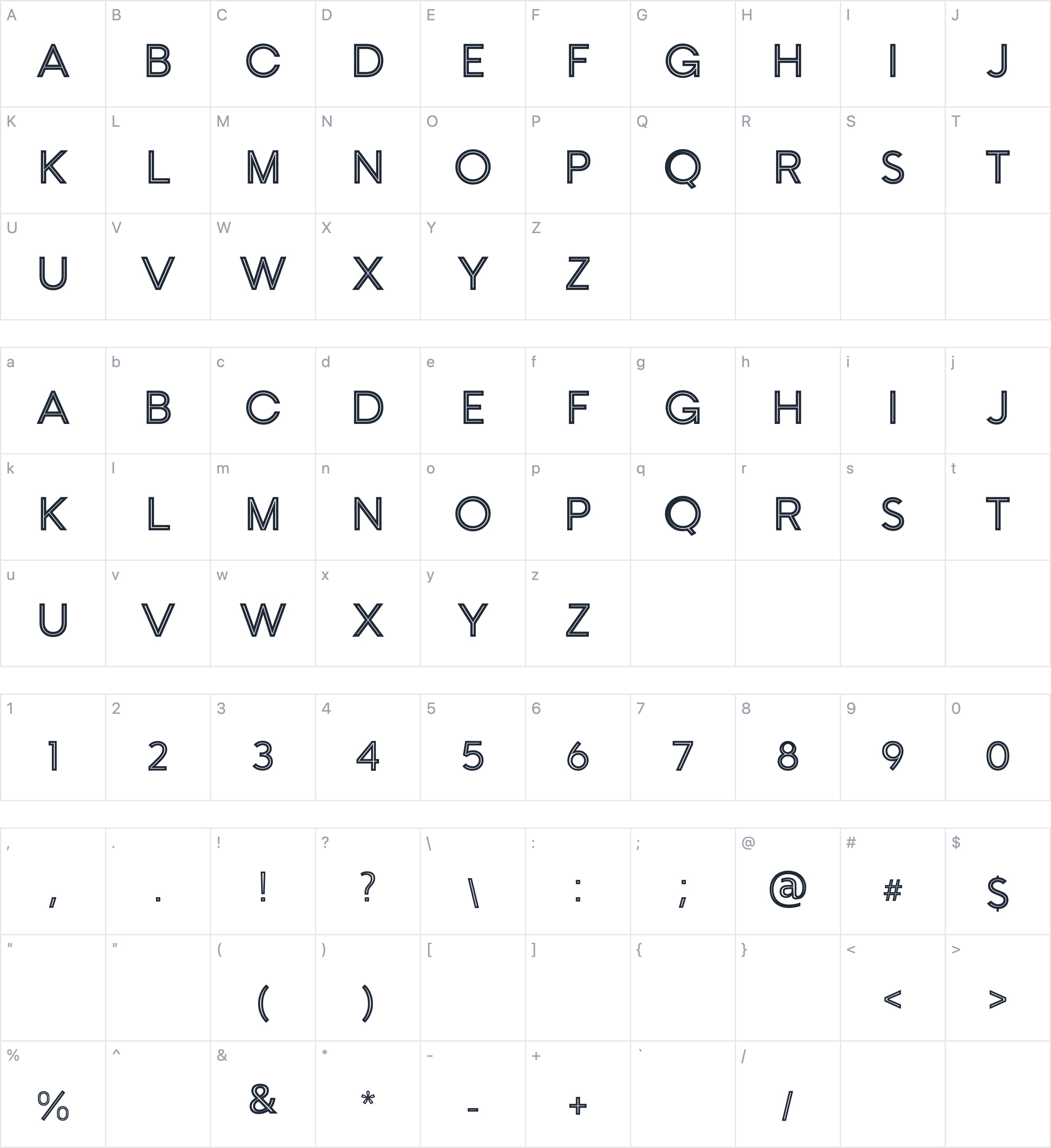 Camptown字符映射图