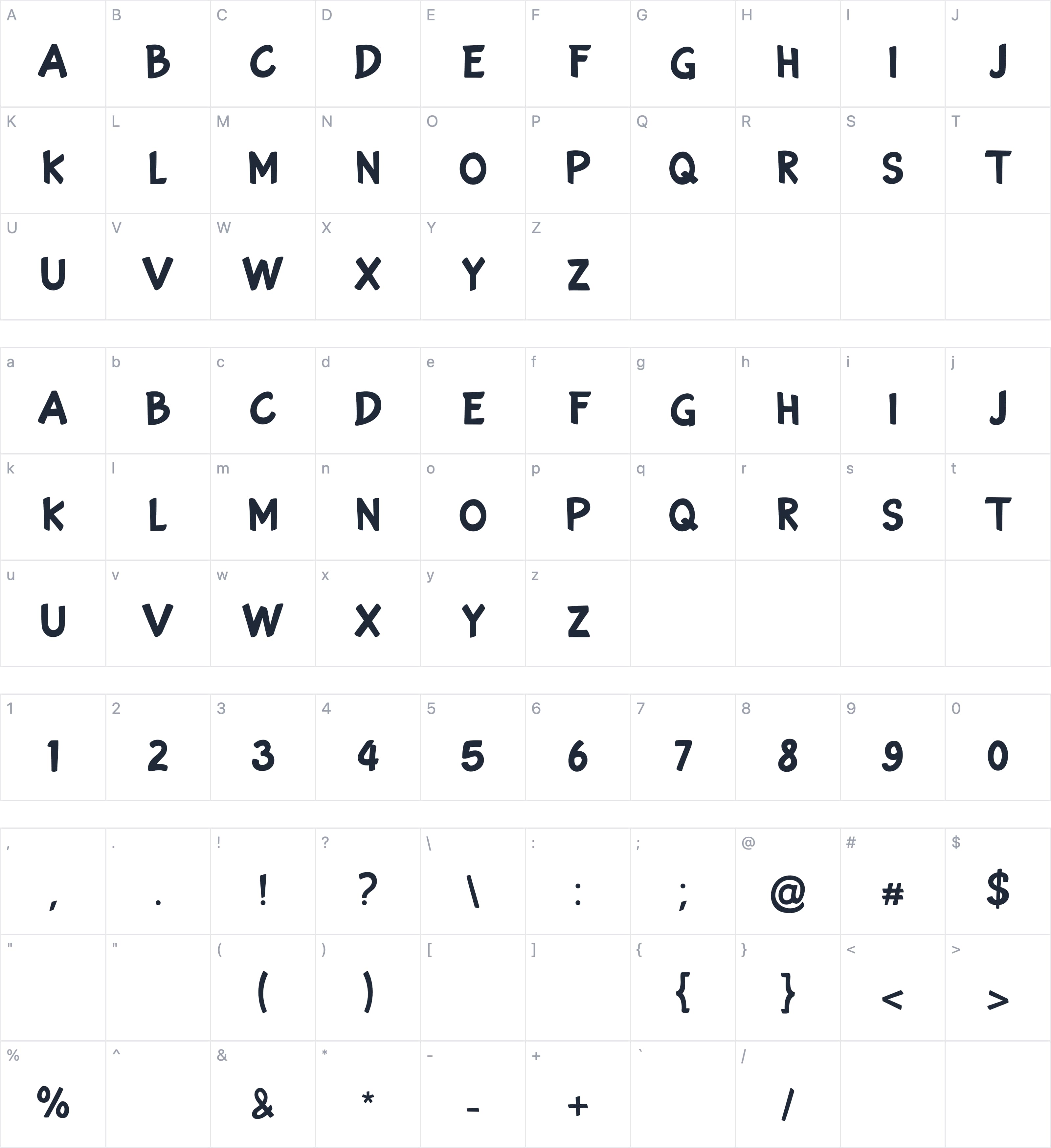 Rockbubble字符映射图