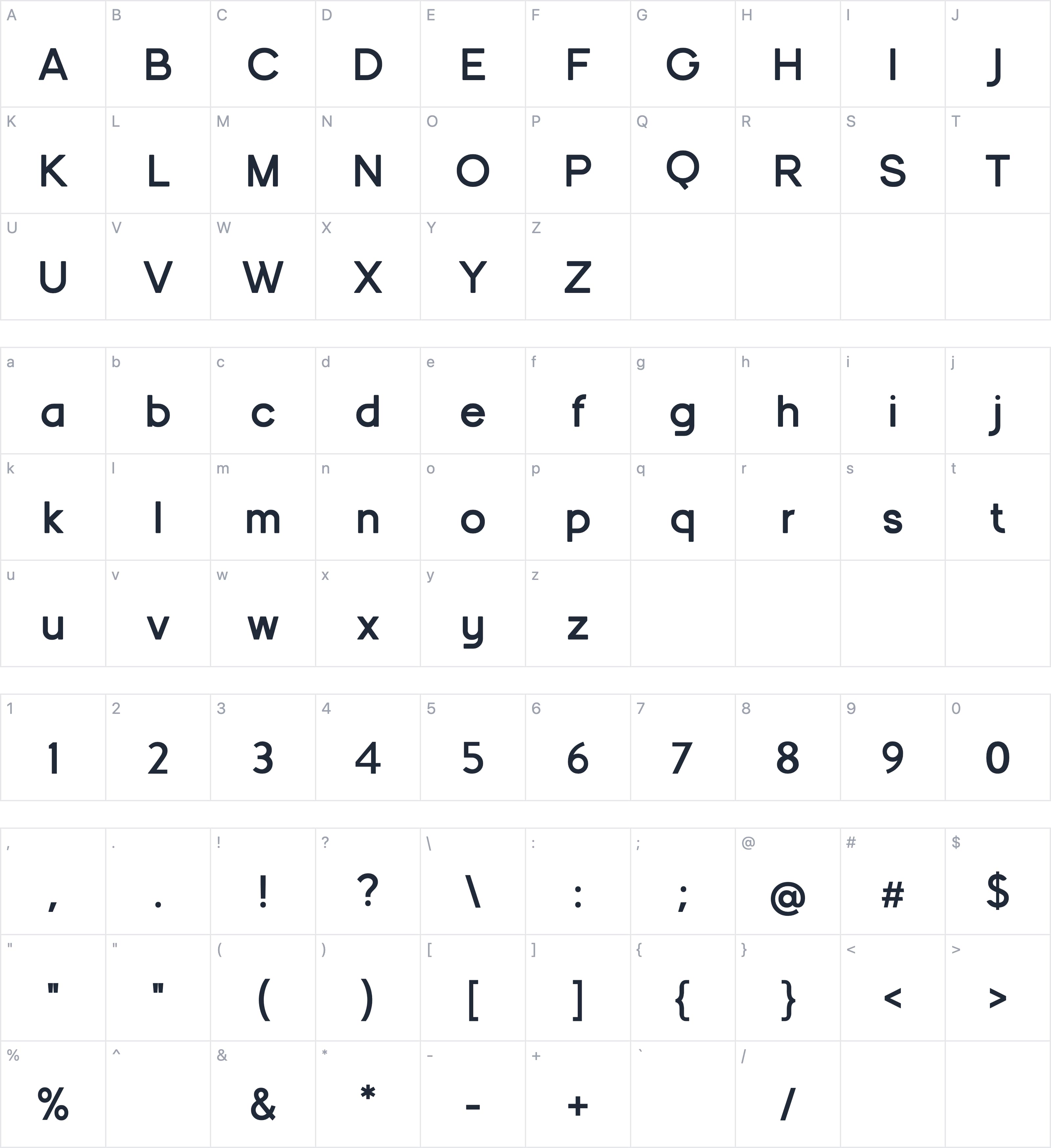 Drephonic字符映射图