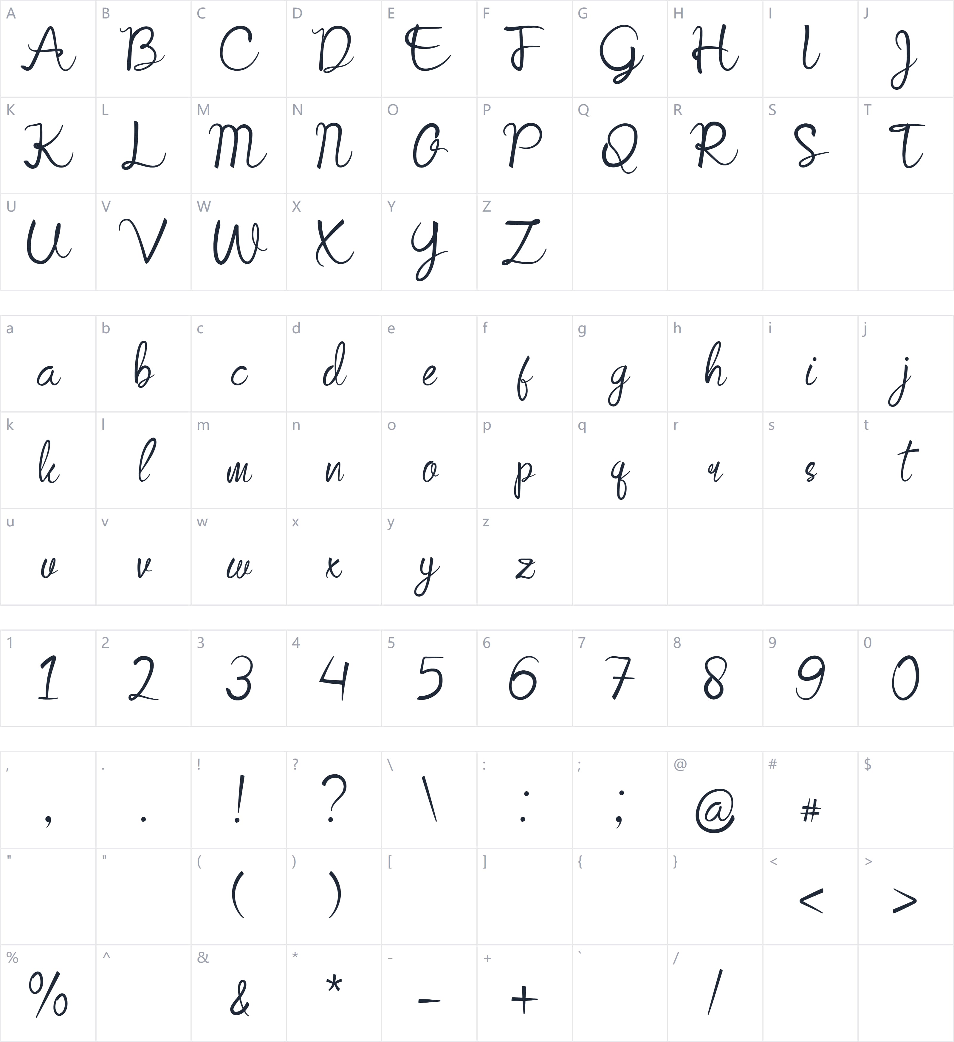 Cinema Viona字符映射图