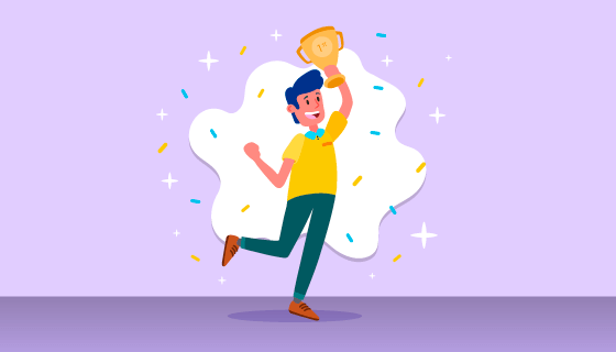 高兴的获奖者矢量素材(EPS/AI)