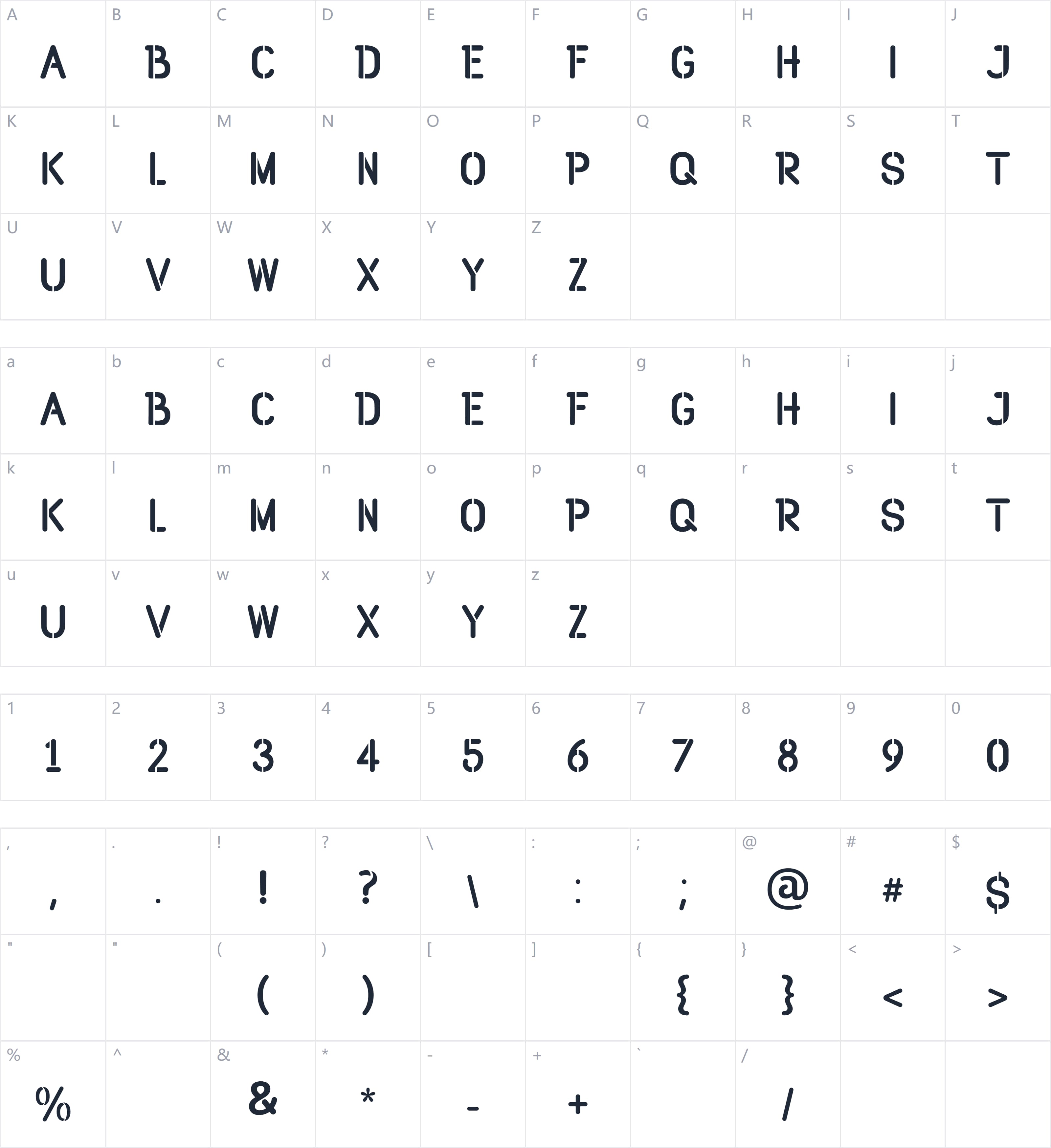 Loccomotive字符映射图