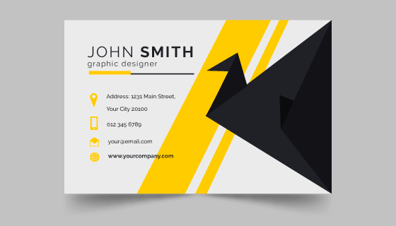 黄黑色名片模板矢量素材(EPS/AI)