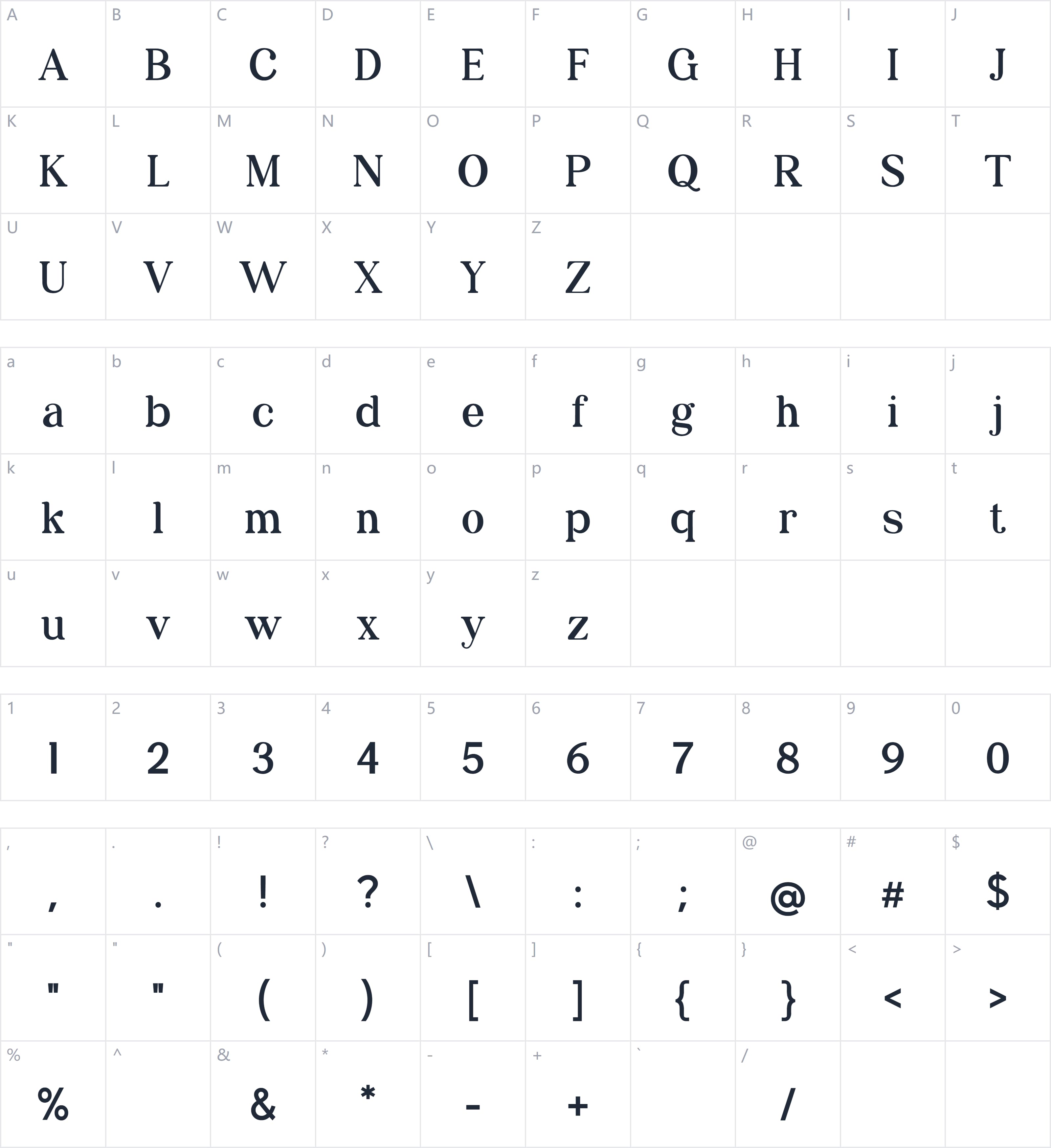 Hellishy字符映射图