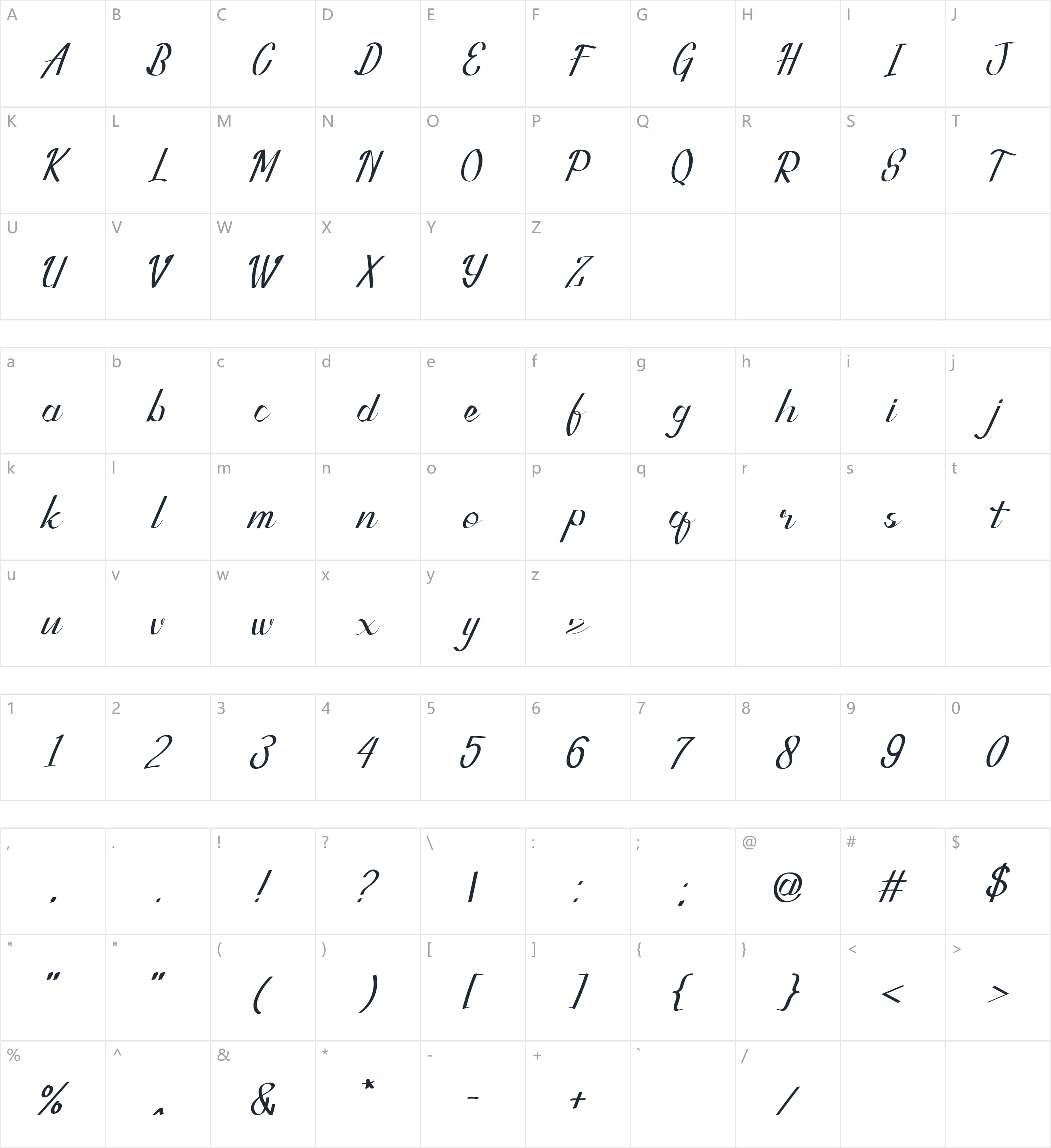 Quinn Marriott字符映射图