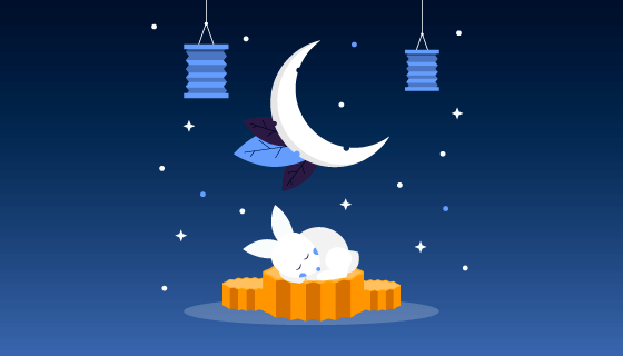 中秋节背景矢量素材(EPS/AI)