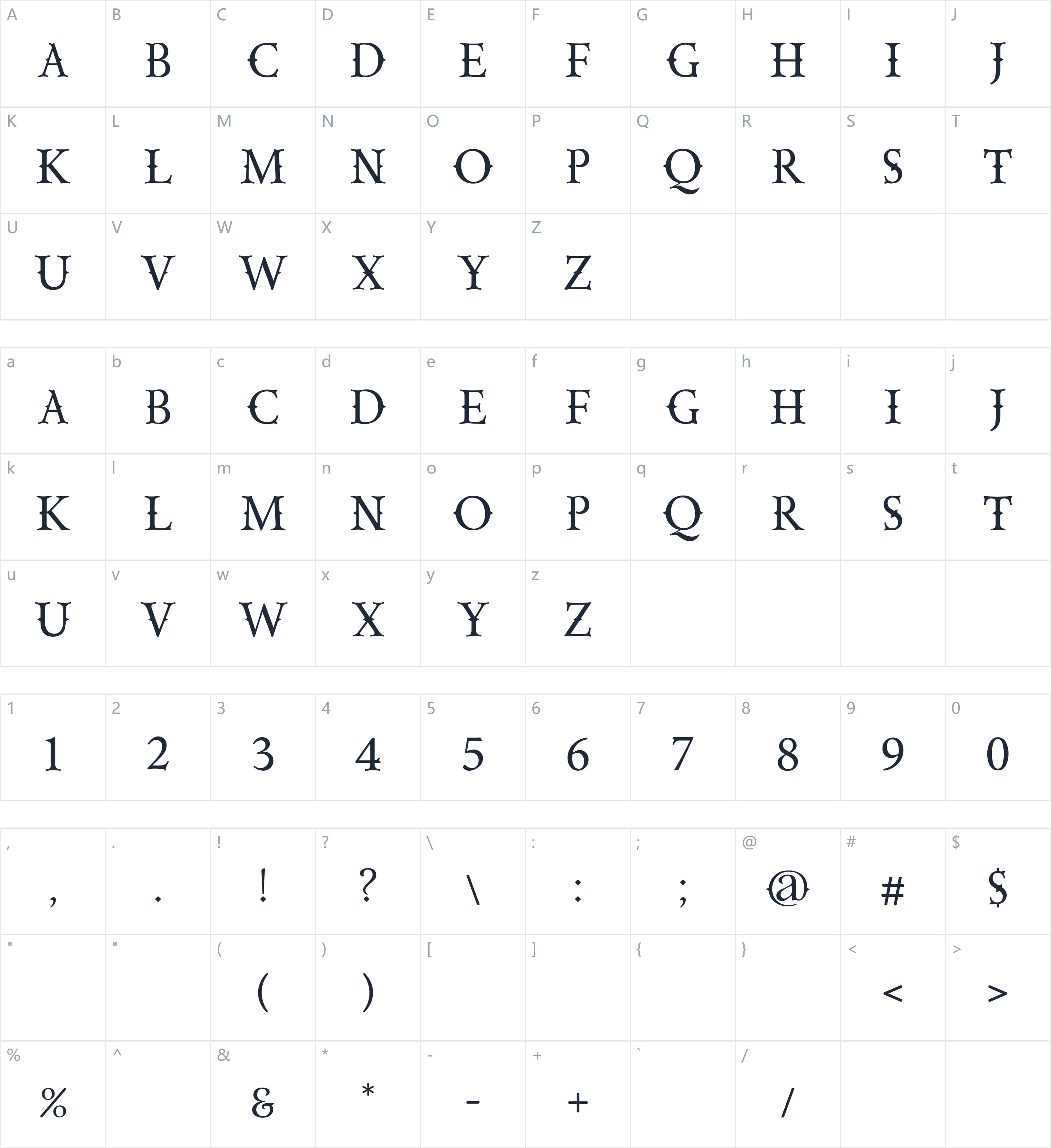 Caporion字符映射图