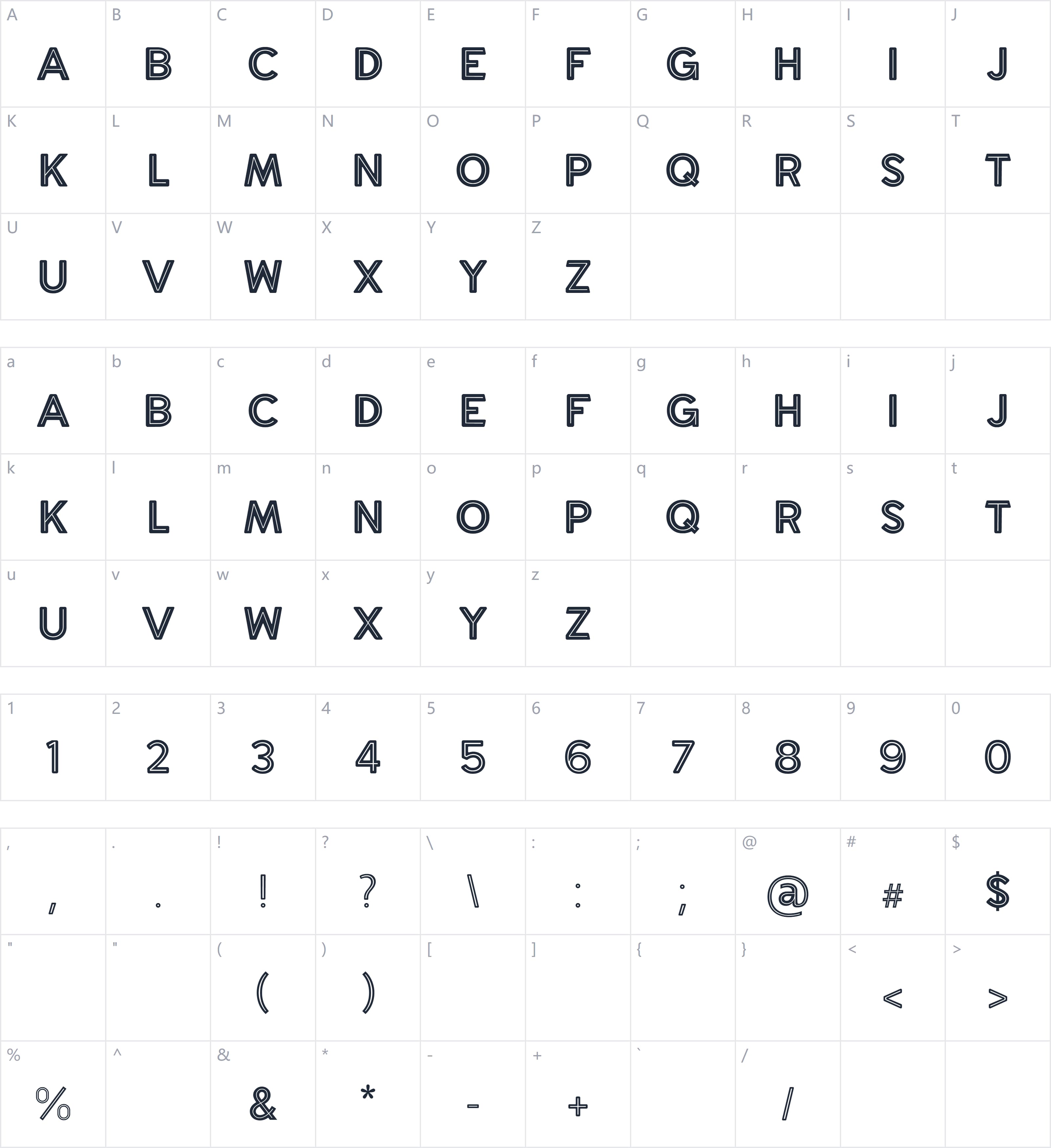 Brightoven字符映射图