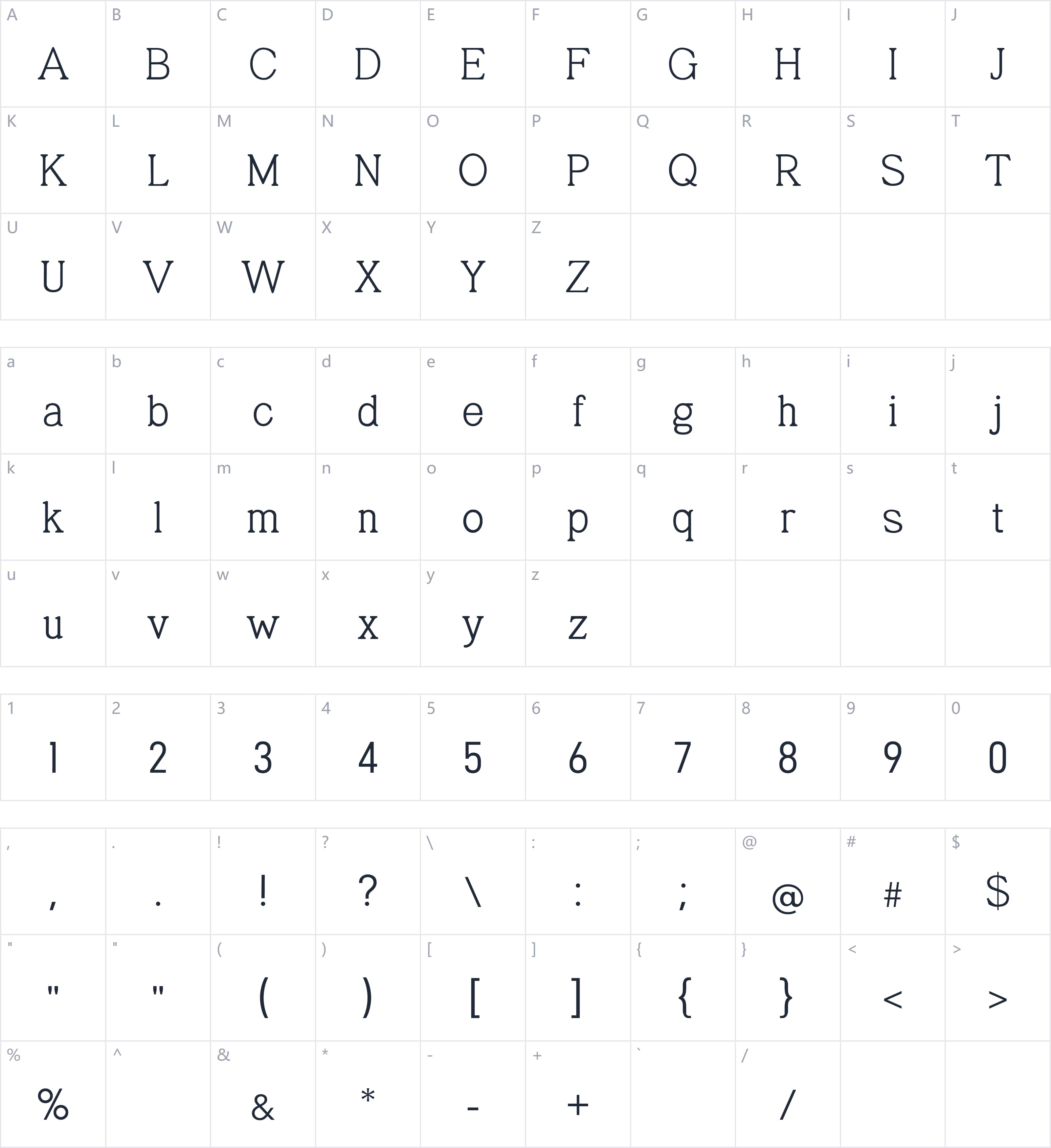 Libertarian字符映射图