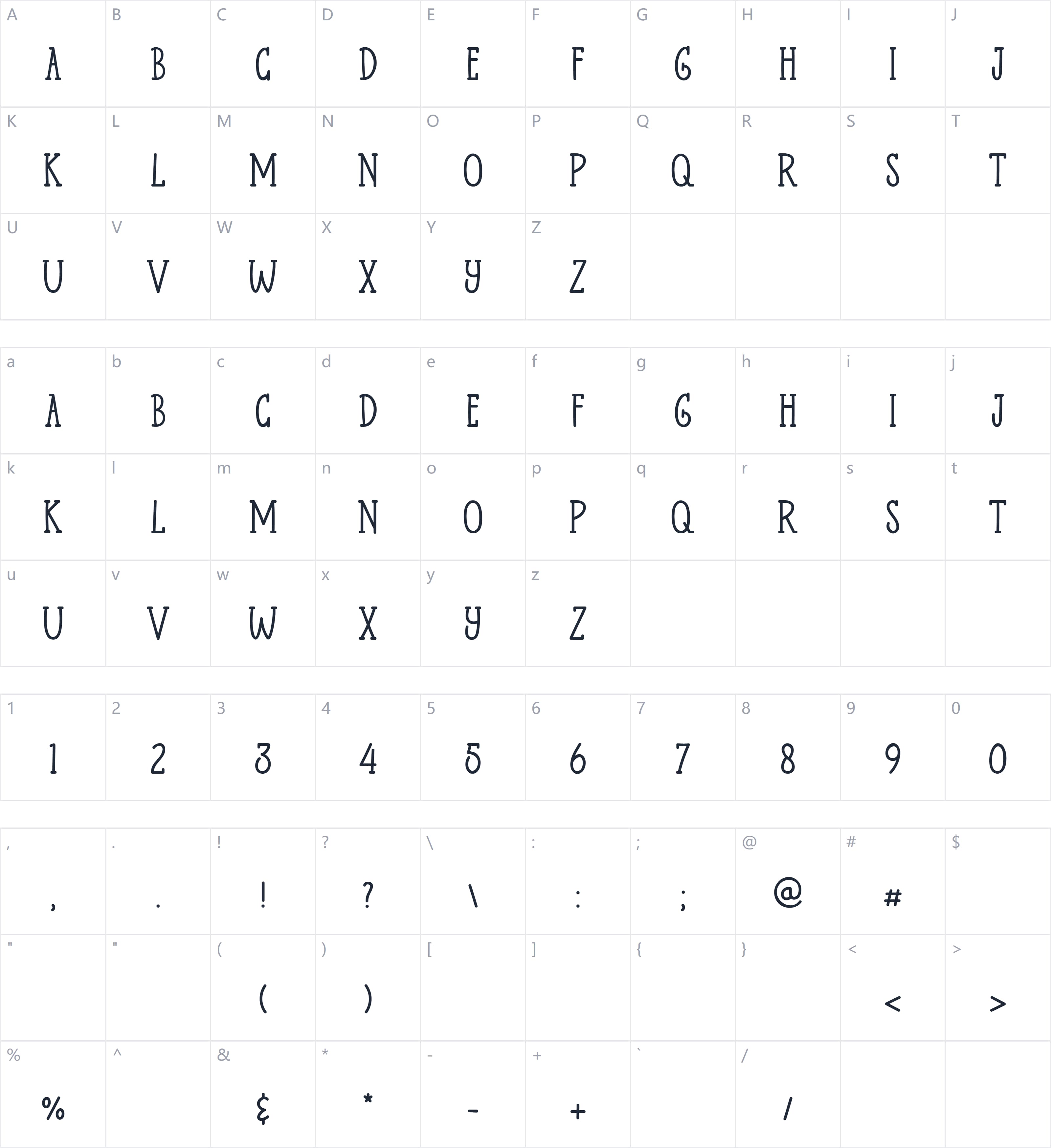 Palomas字符映射图