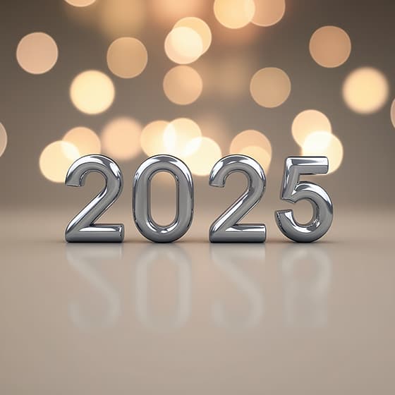 银色立体数字设计 2025 新年快乐图片素材(JPG)