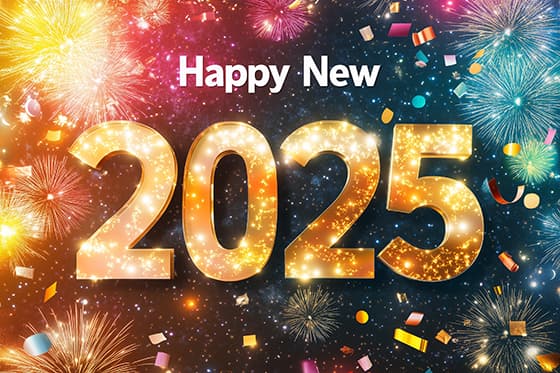 多彩灿烂烟花设计 2025 新年快乐图片素材(JPG)