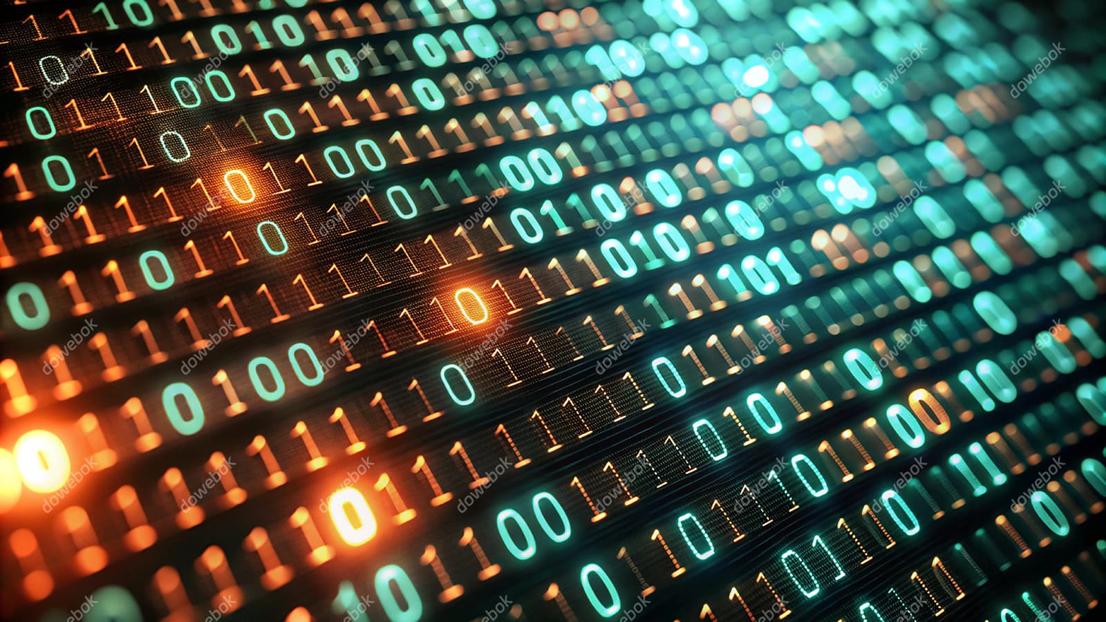 橙色和蓝色二进制代码背景图片素材(JPG)
