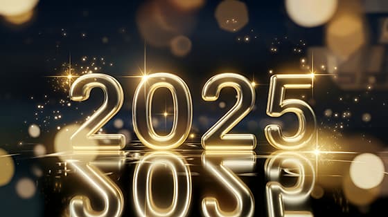 金色闪亮的数字设计 2025 新年快乐图片素材(JPG)