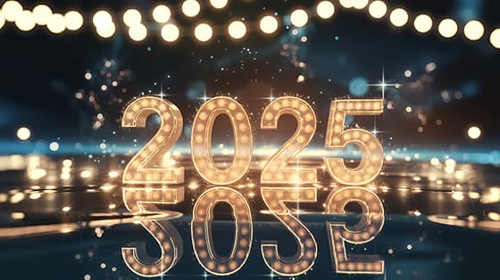 金色璀璨的数字设计 2025 新年快乐图片素材(JPG)