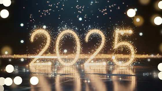 金色闪亮的数字设计 2025 新年快乐图片素材(JPG)