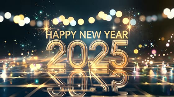 金色璀璨的数字设计 2025 新年快乐图片素材(JPG)