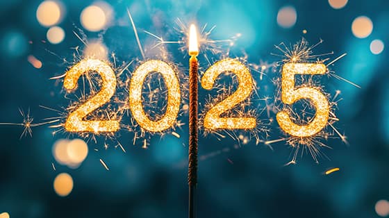 金色数字和蜡烛设计 2025 新年快乐图片素材(JPG)