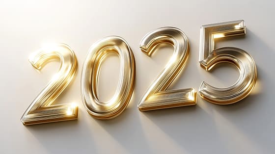 金色立体纹理数字设计 2025 新年快乐图片素材(JPG)