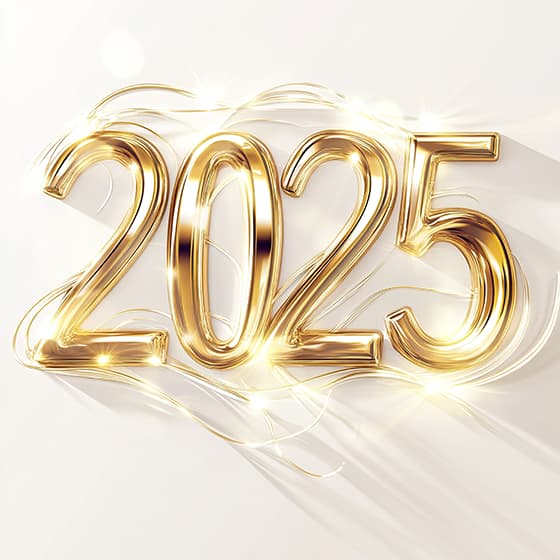 金色璀璨的数字设计 2025 新年快乐图片素材(JPG)