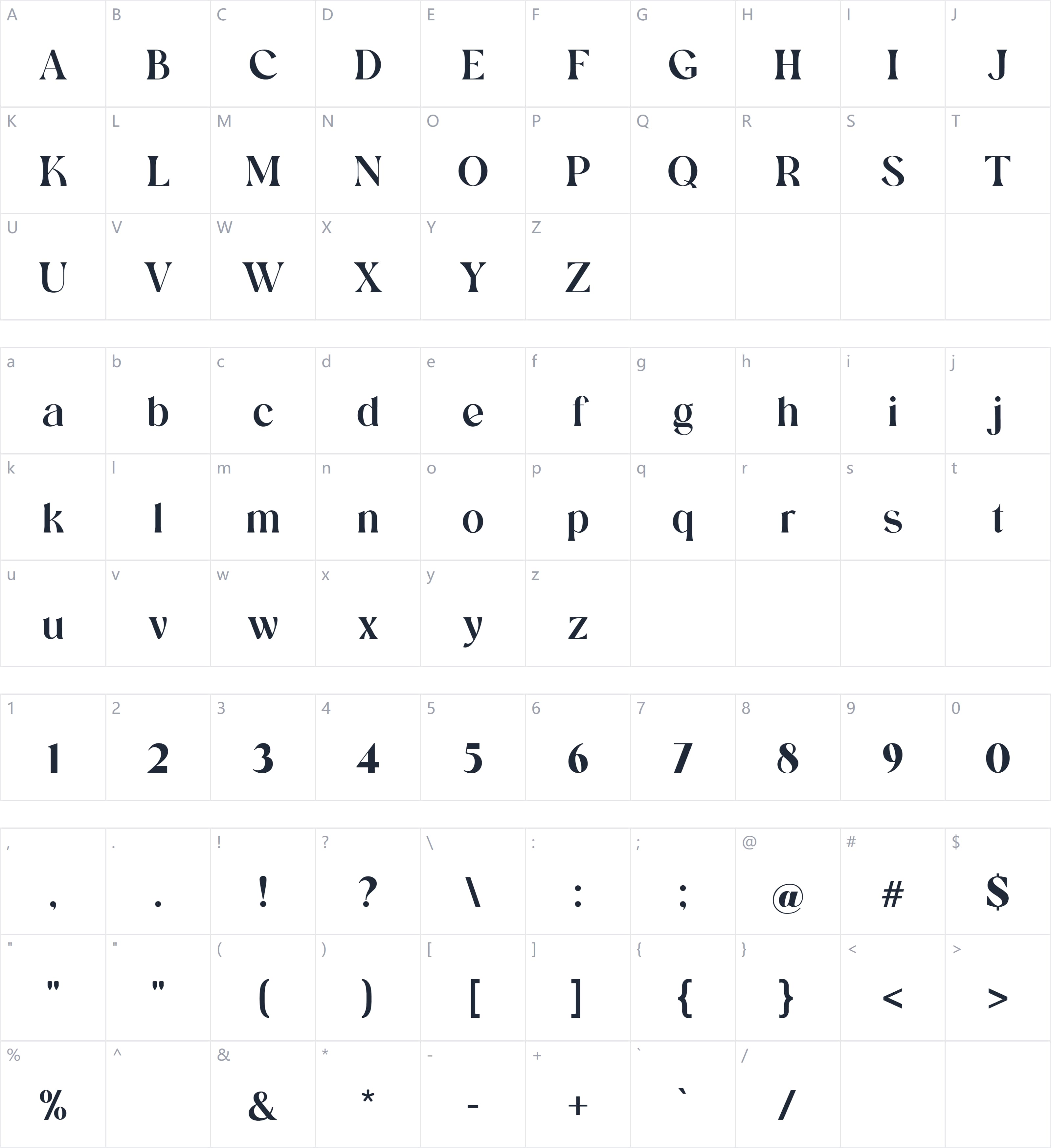 Aluvion Display字符映射图